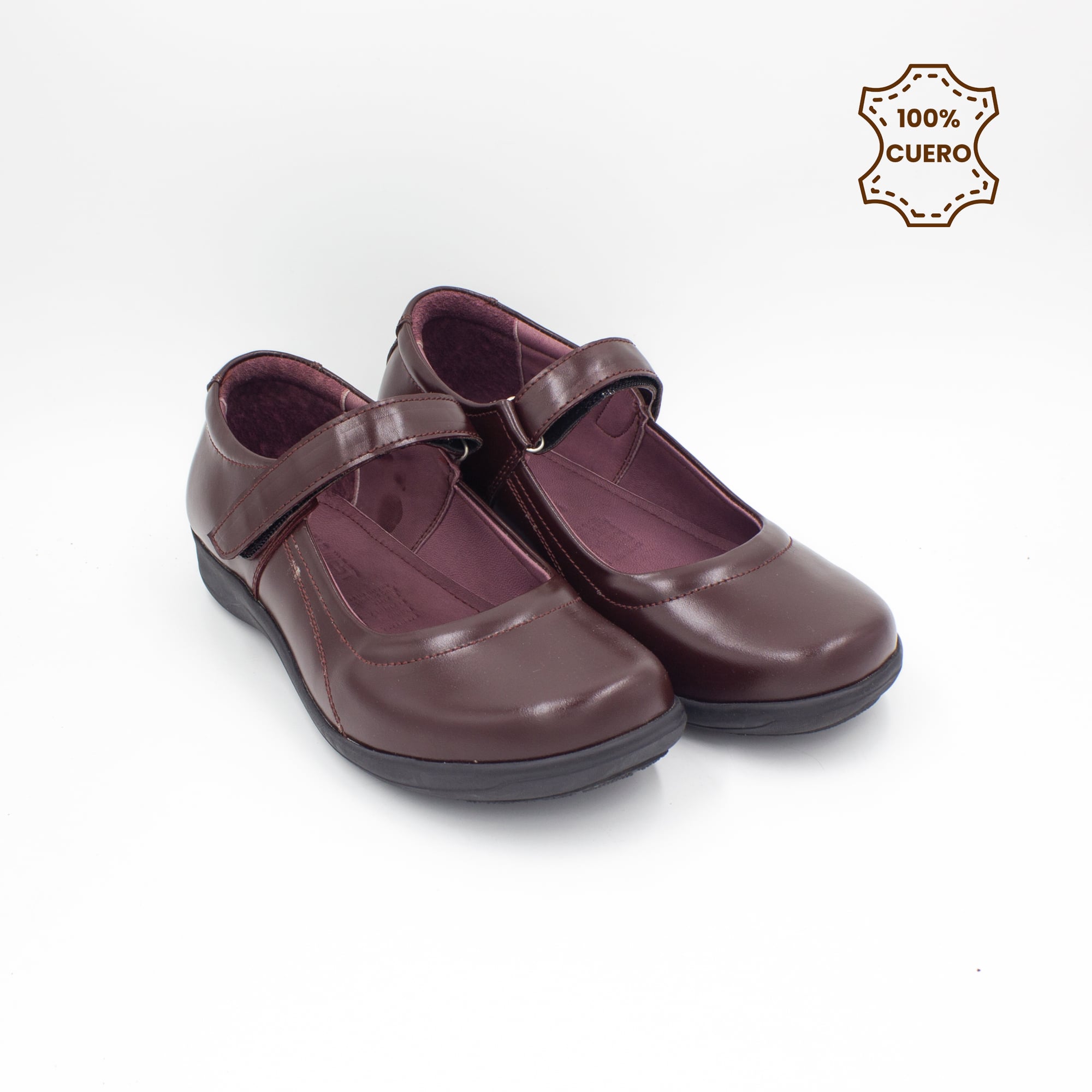 ZAPATOS NIÑA ANNIE CUERO GUINDA - 2