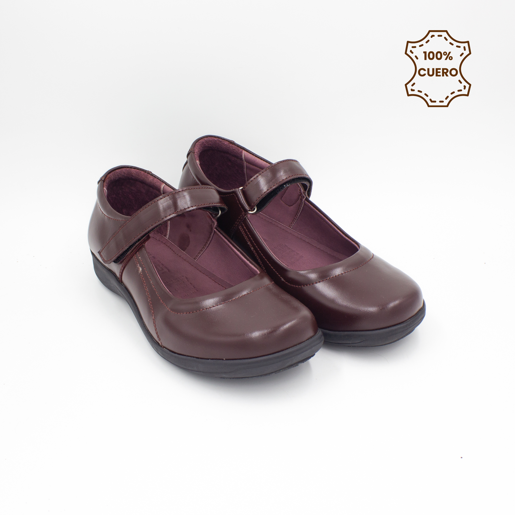 ZAPATOS NIÑA ANNIE CUERO GUINDA - 2