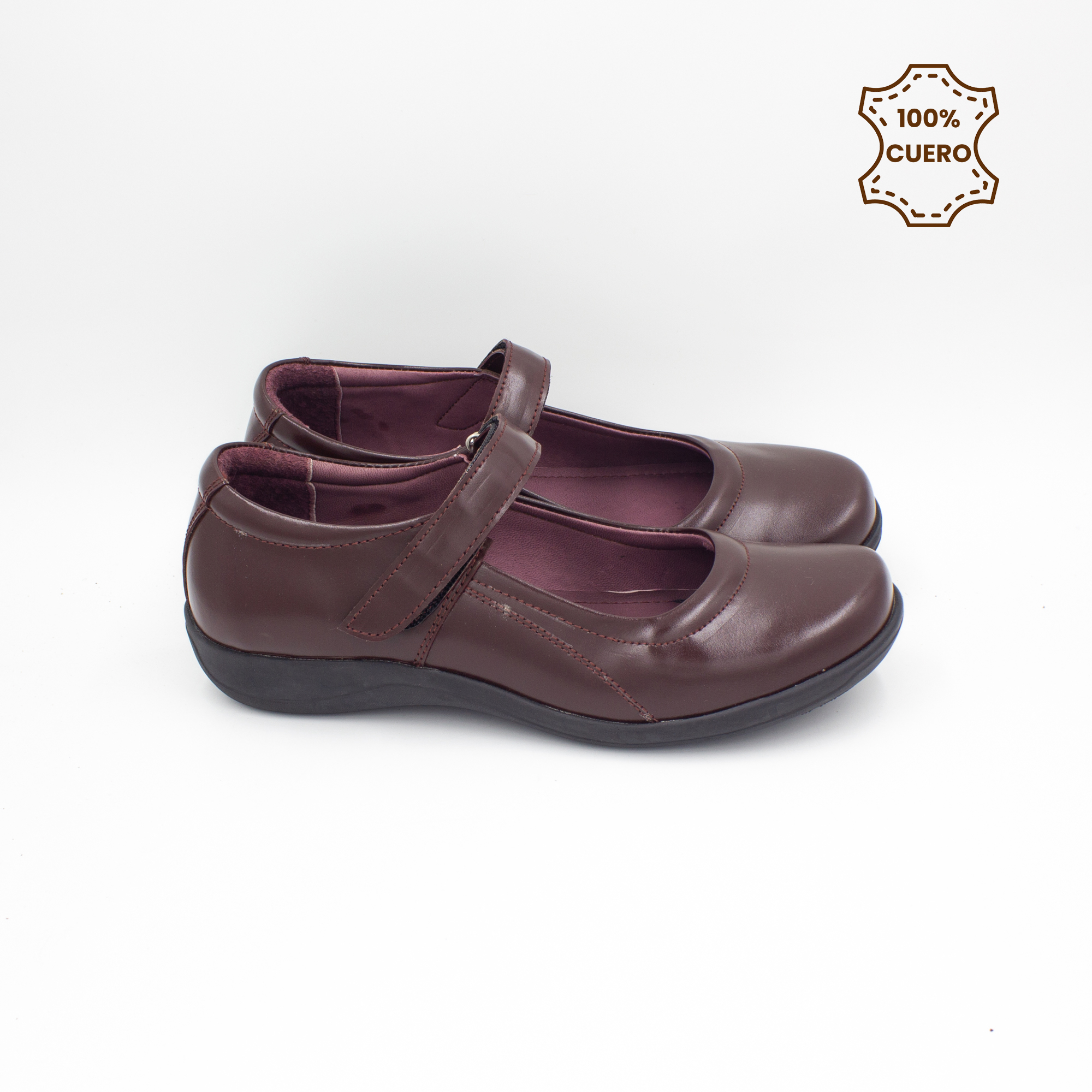 ZAPATOS NIÑA ANNIE CUERO GUINDA - 3