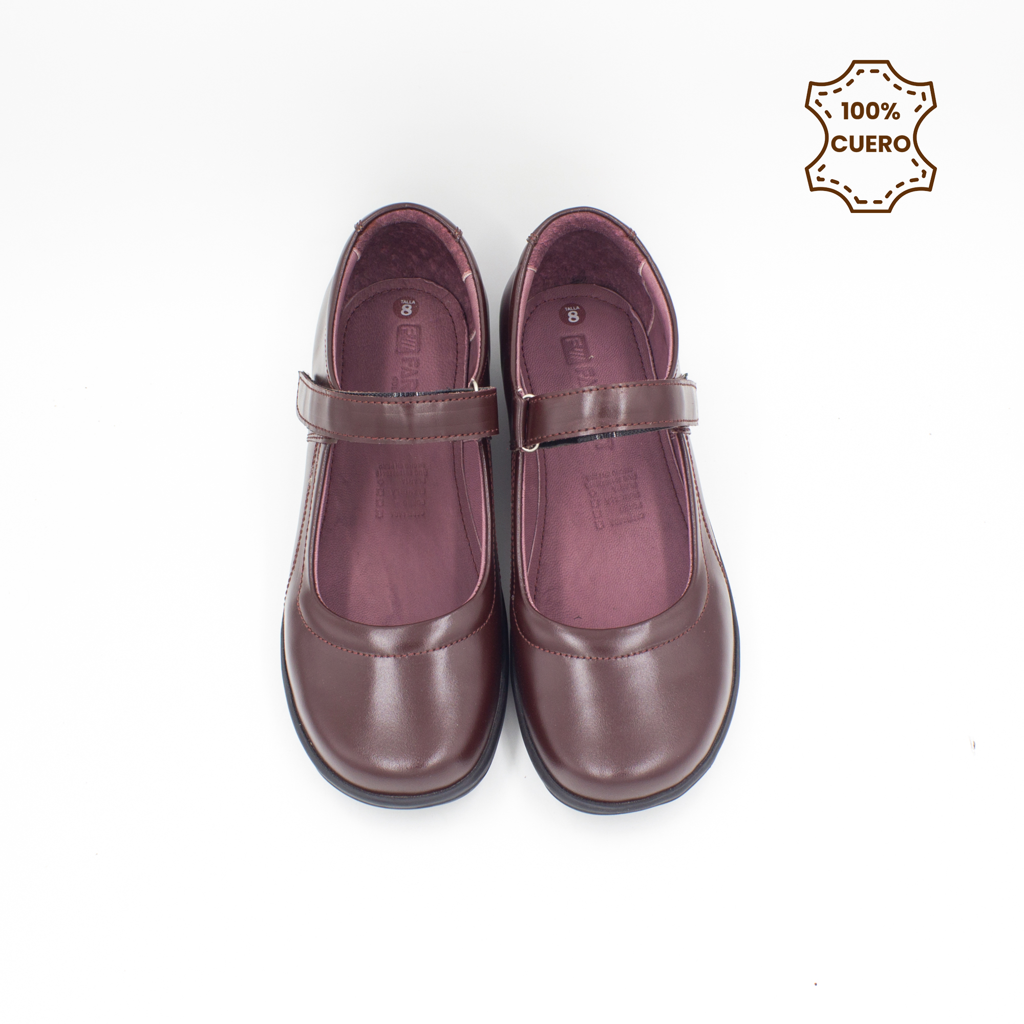 ZAPATOS NIÑA ANNIE CUERO GUINDA - 4