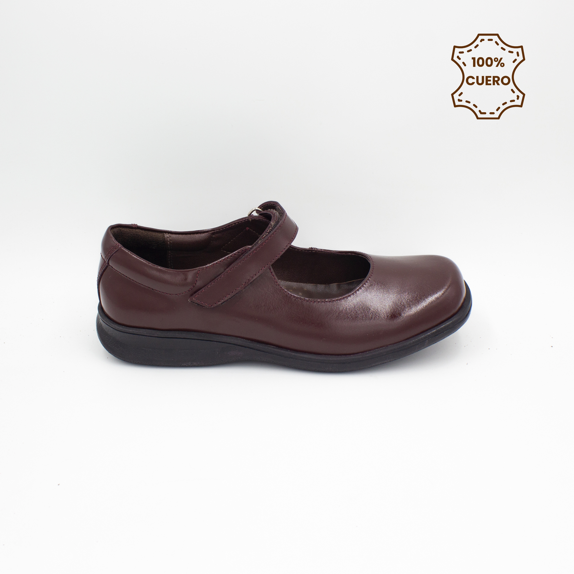 ZAPATOS NIÑA ANDREA CUERO GUINDA - 1