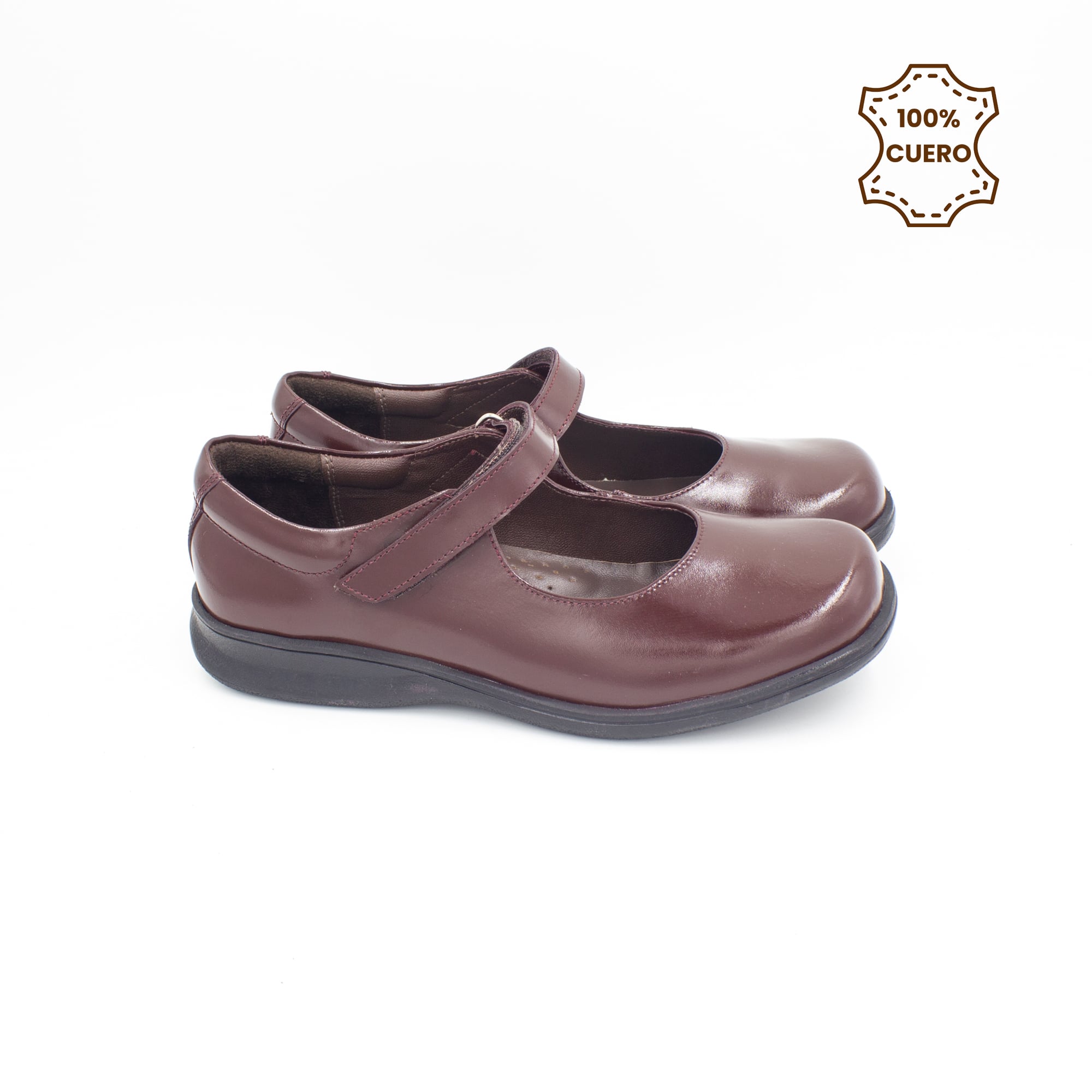 ZAPATOS NIÑA ANDREA CUERO GUINDA - 3