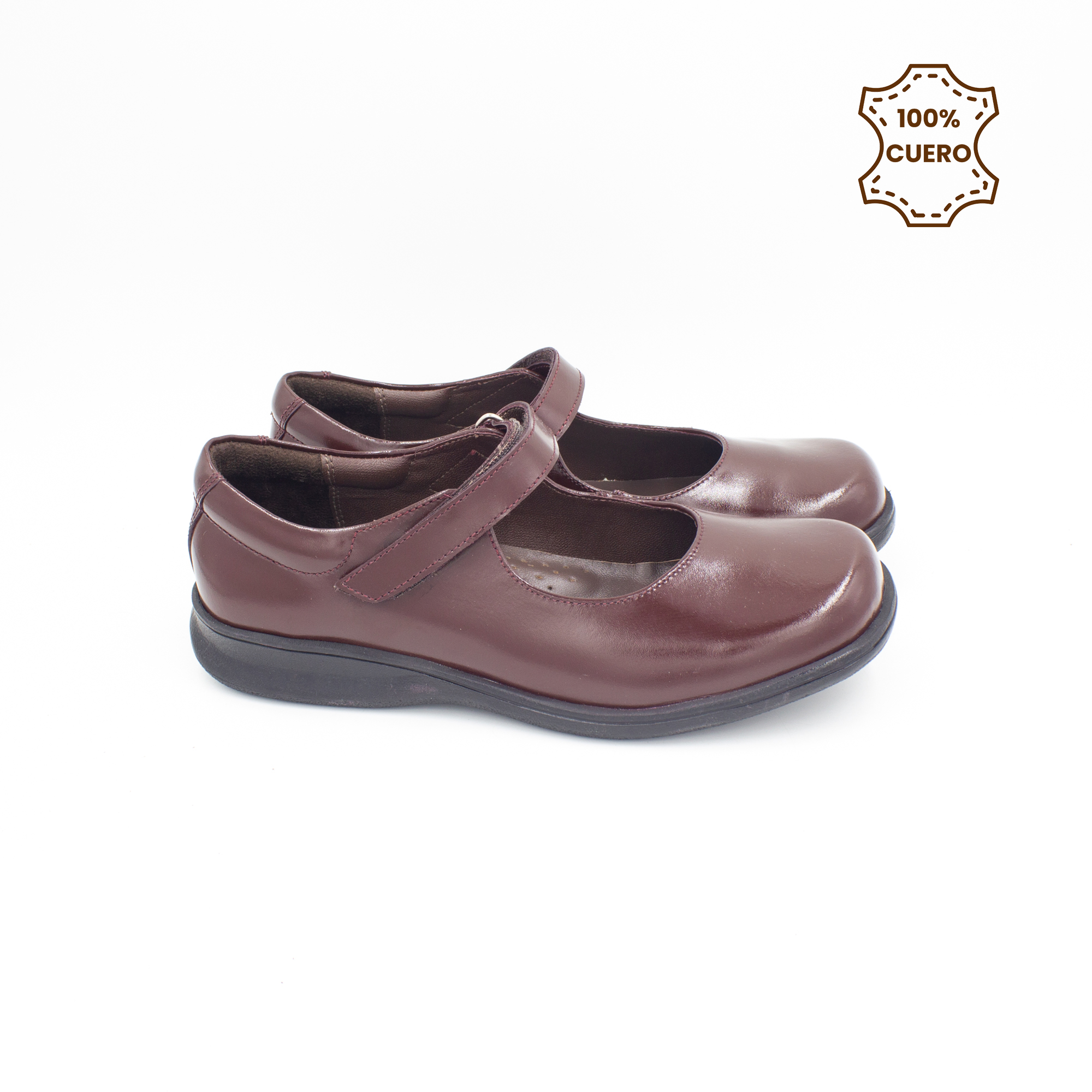 ZAPATOS NIÑA ANDREA CUERO GUINDA - 3