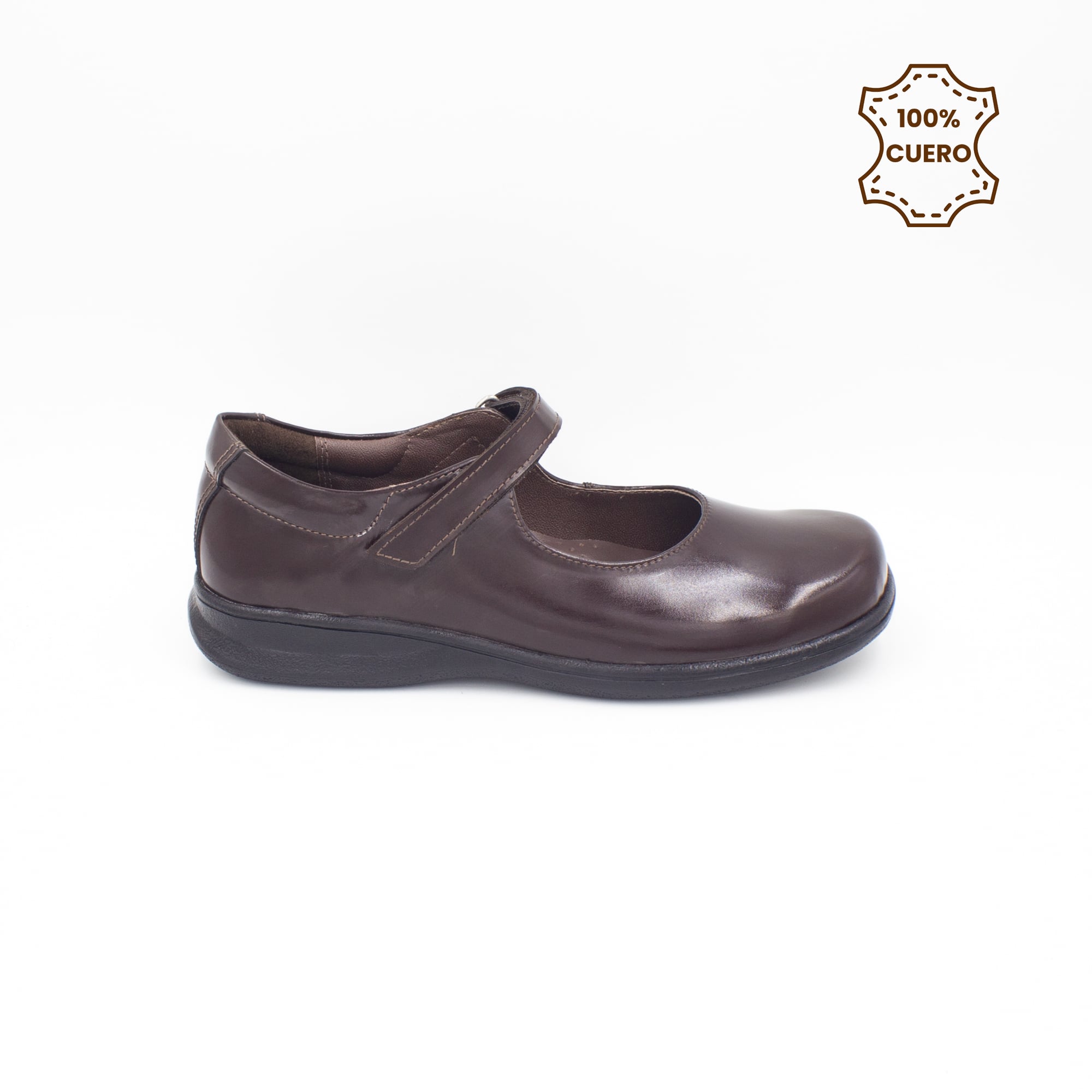 ZAPATOS NIÑA ANDREA CUERO MARRON - 1