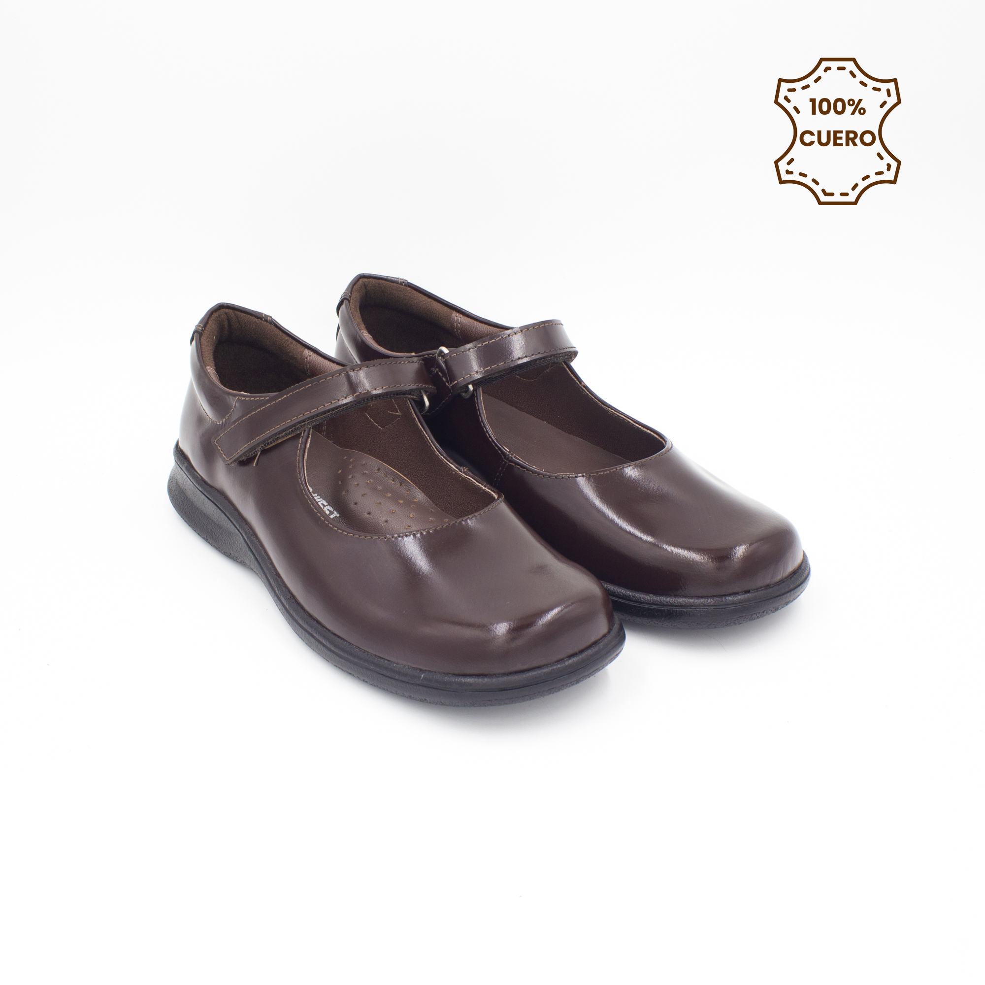 ZAPATOS NIÑA ANDREA CUERO MARRON - 2