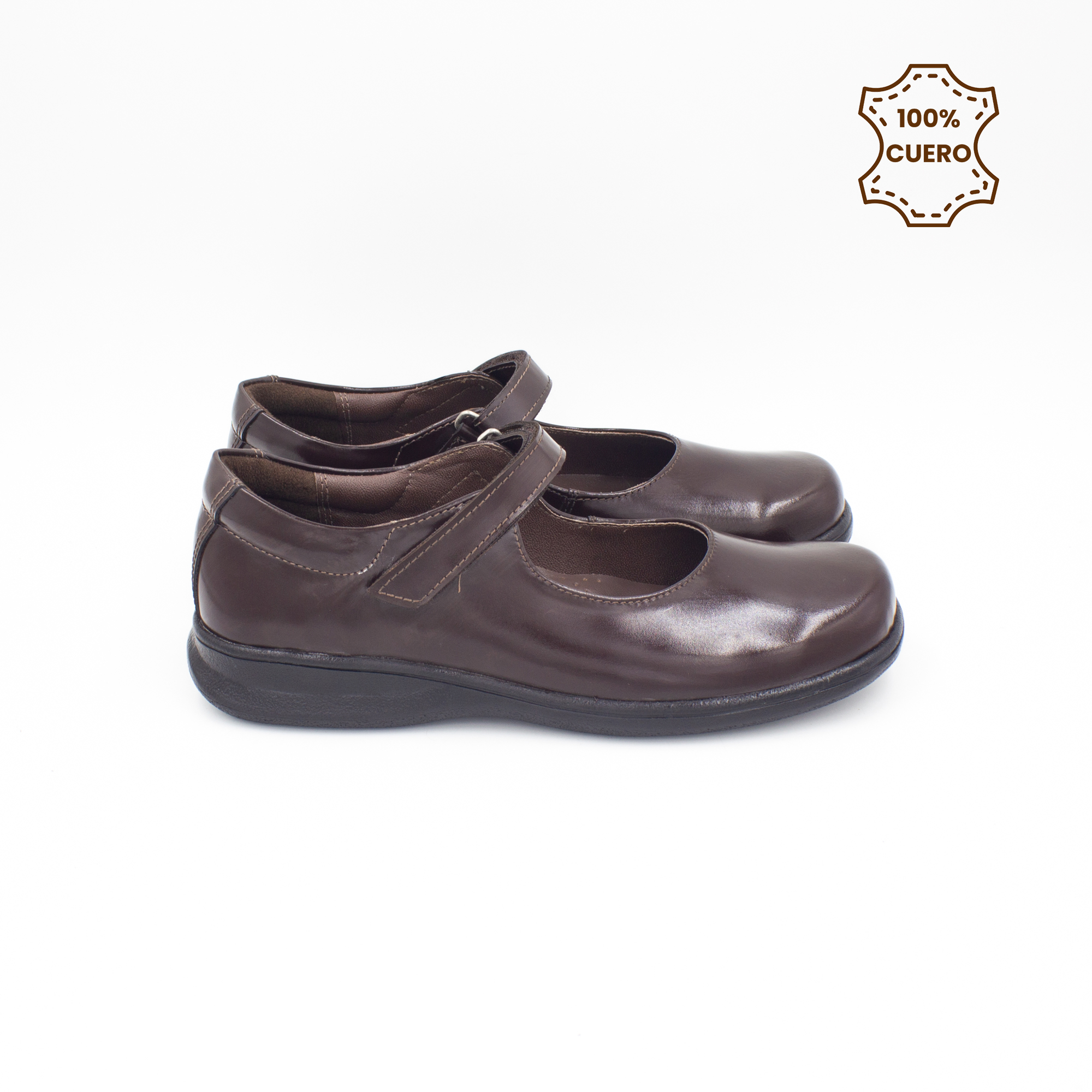 ZAPATOS NIÑA ANDREA CUERO MARRON - 3
