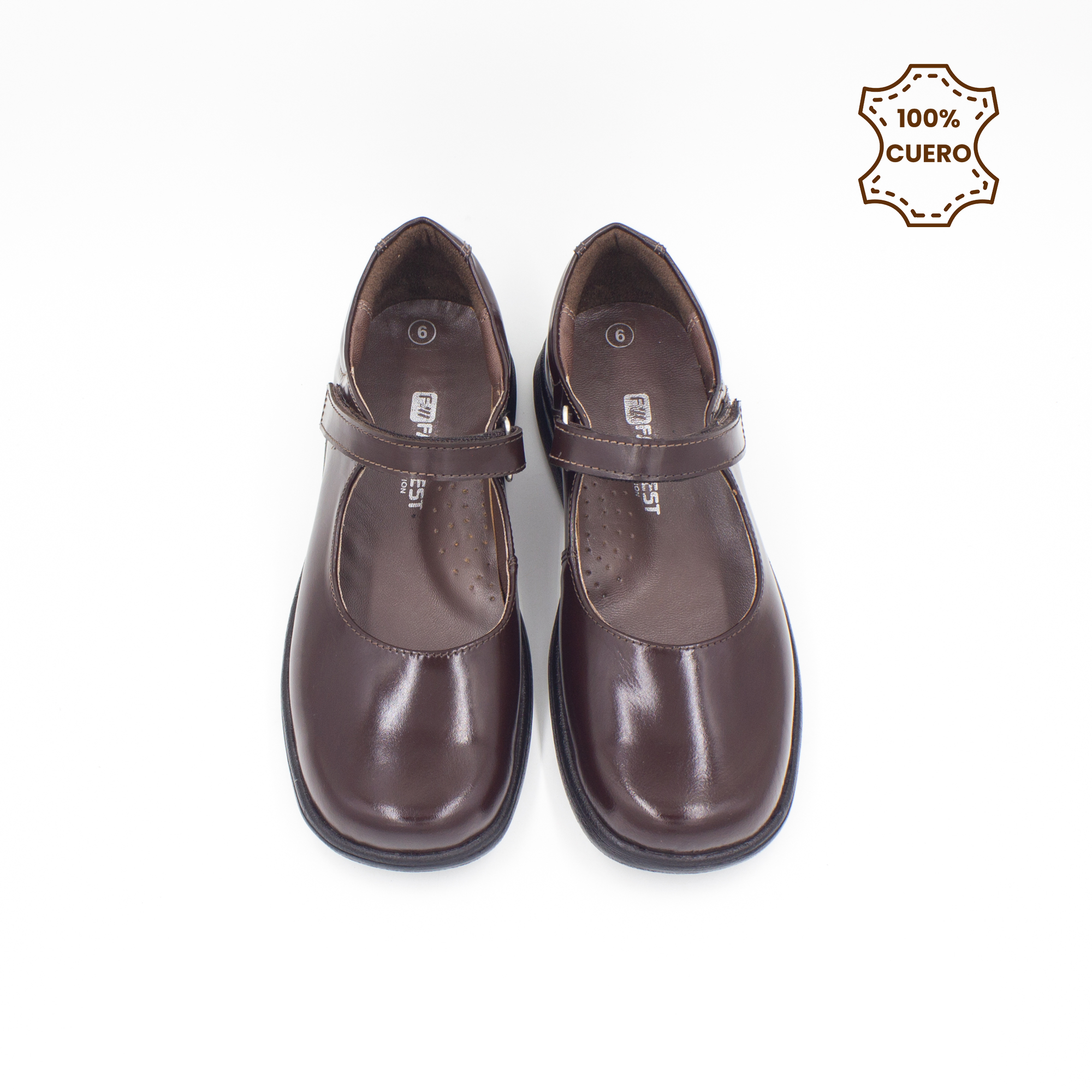 ZAPATOS NIÑA ANDREA CUERO MARRON - 4