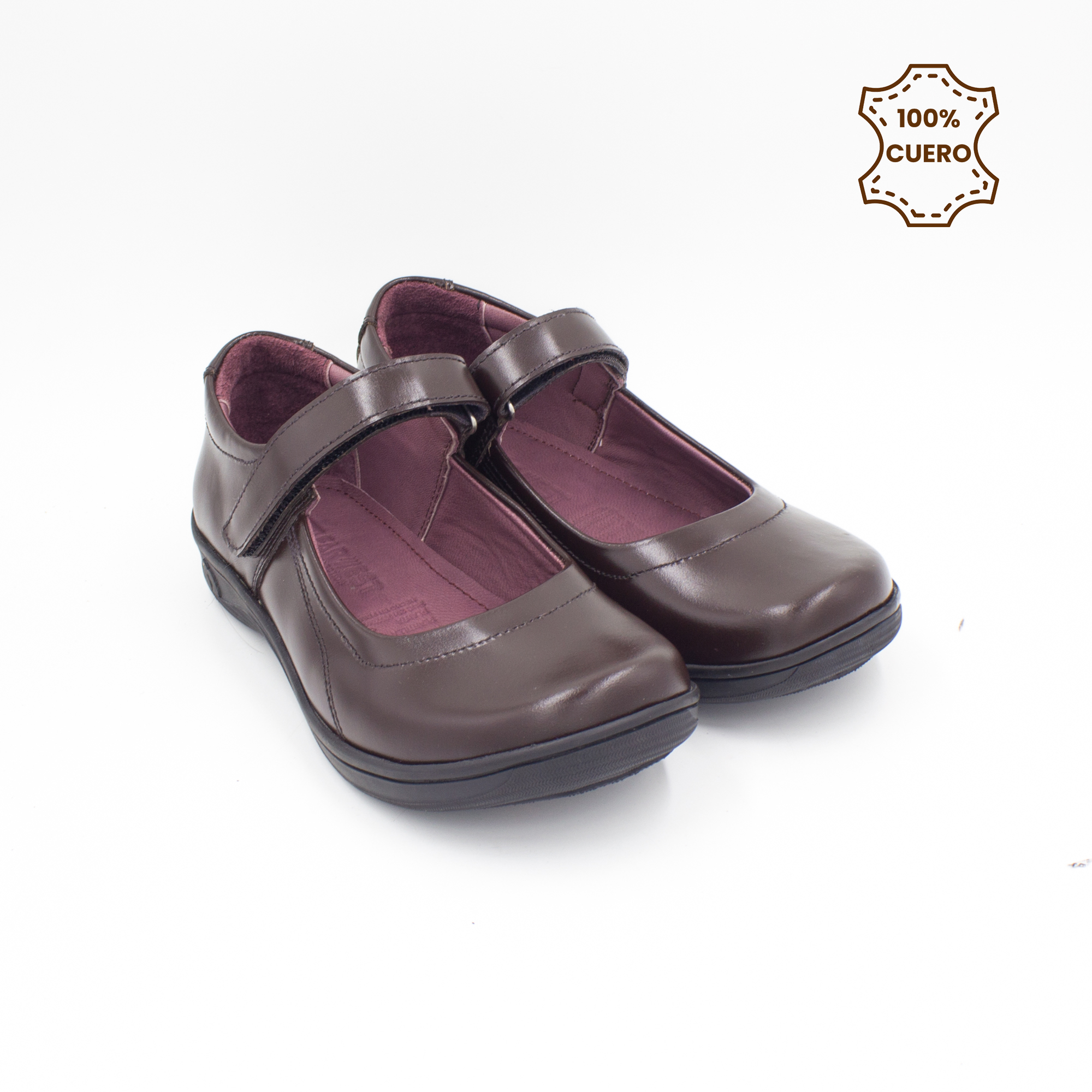 ZAPATOS NIÑA ANNIE CUERO MARRON - 2
