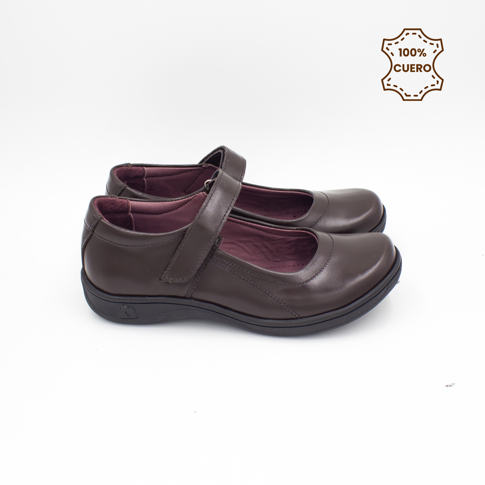 ZAPATOS NIÑA ANNIE CUERO MARRON - 3