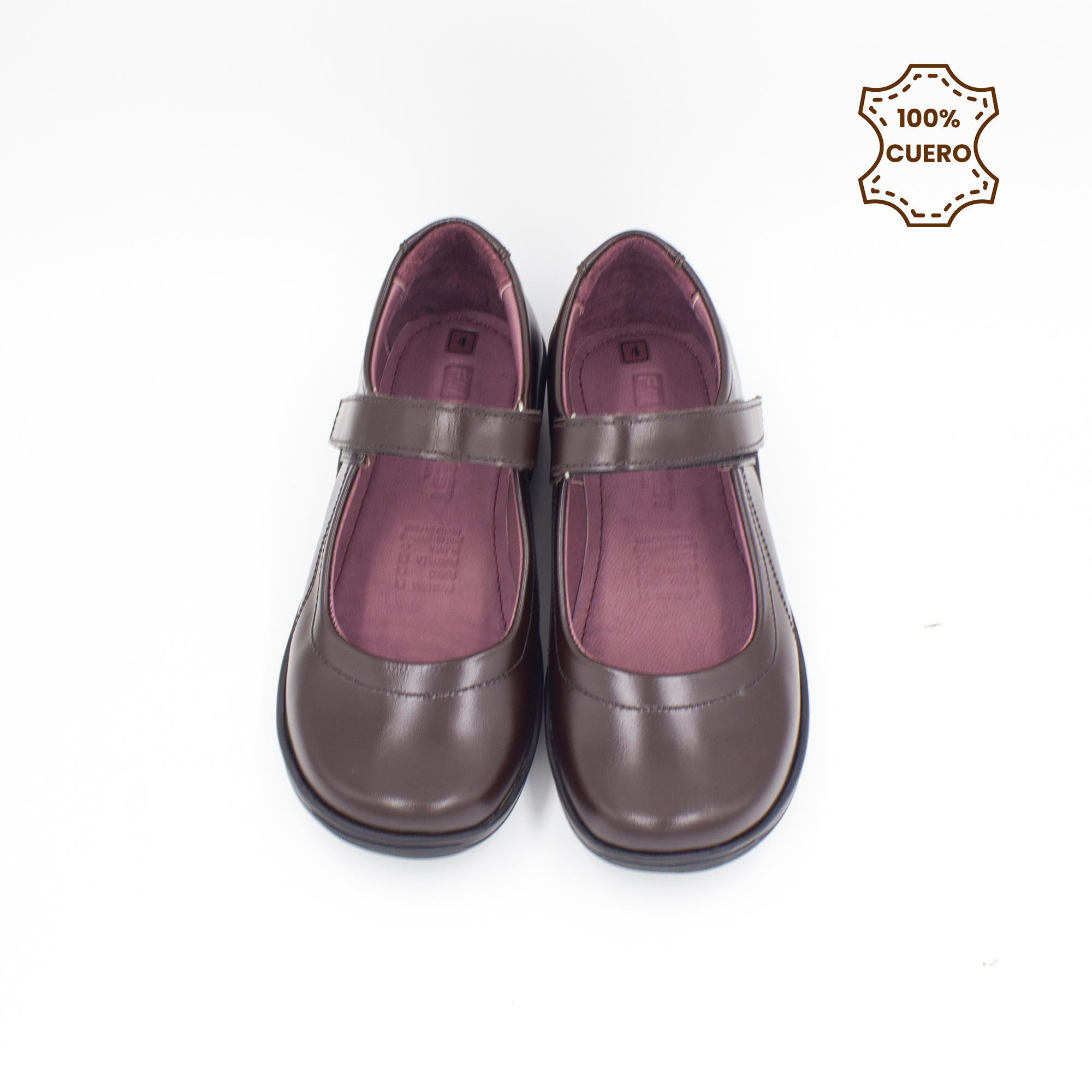 ZAPATOS NIÑA ANNIE CUERO MARRON - 4