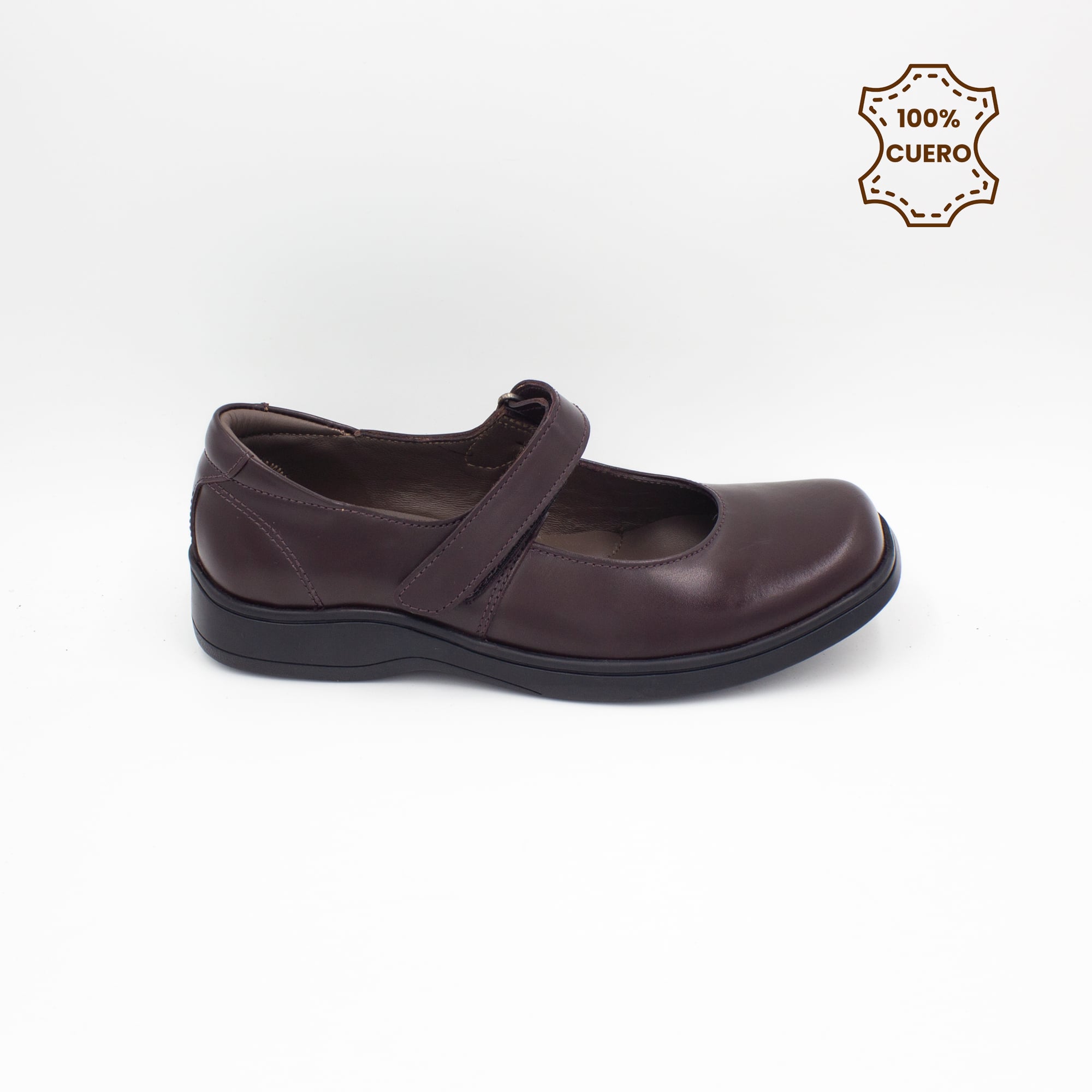 ZAPATOS NIÑA MARY JANE CUERO GUINDA - 1