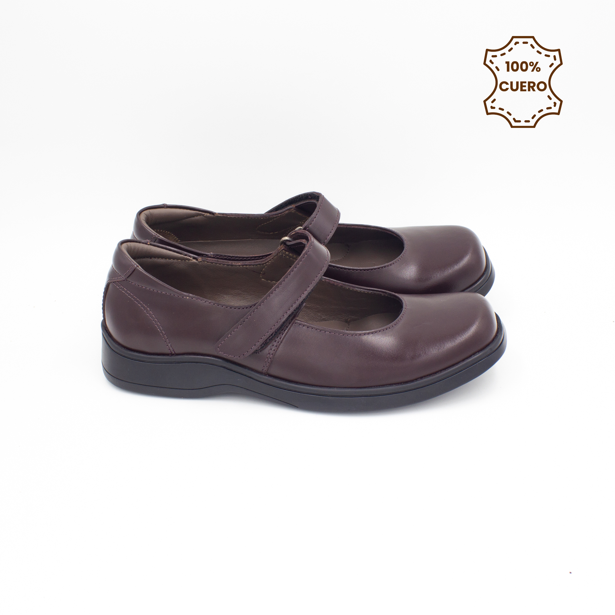 ZAPATOS NIÑA MARY JANE CUERO GUINDA - 3