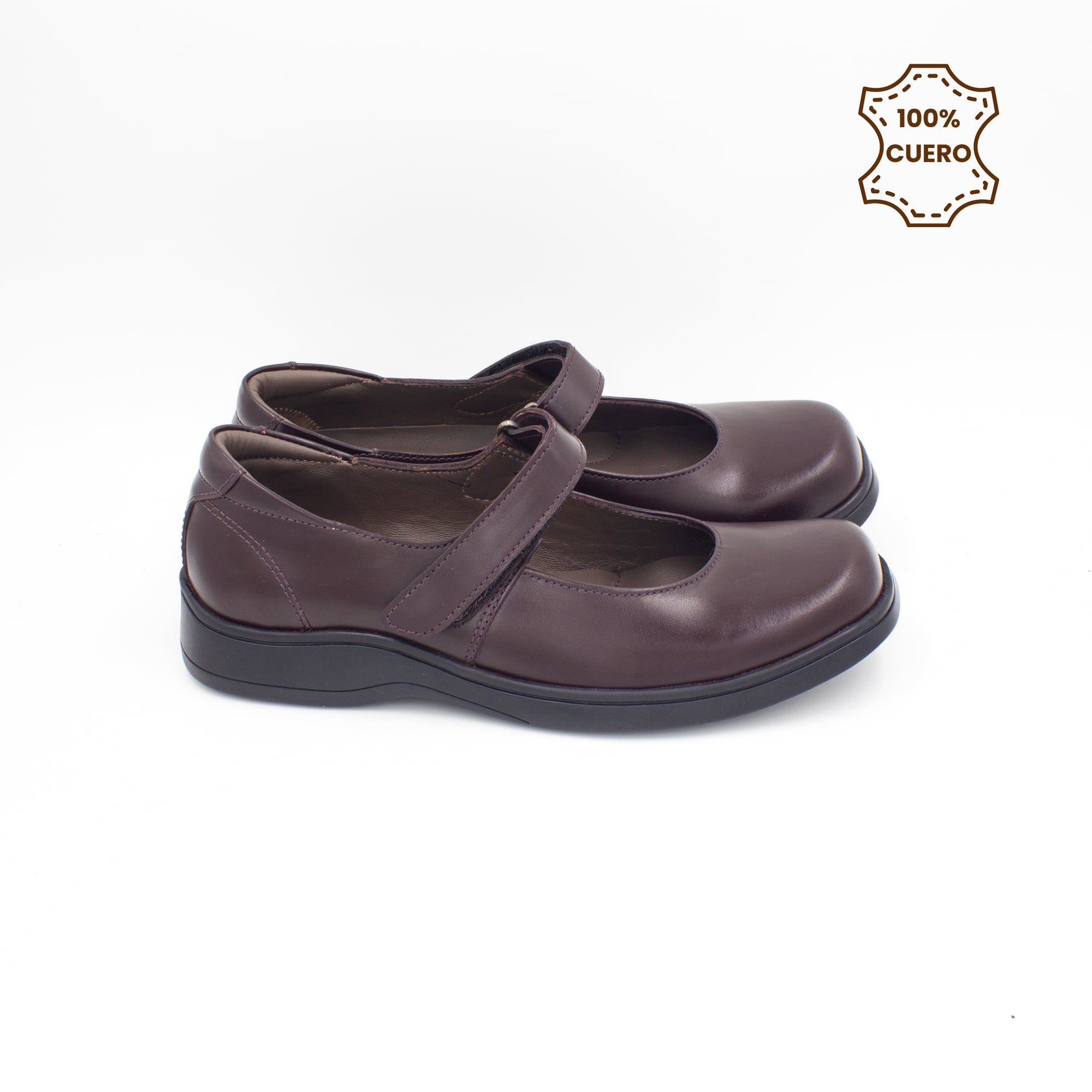 ZAPATOS NIÑA MARY JANE CUERO GUINDA - 3