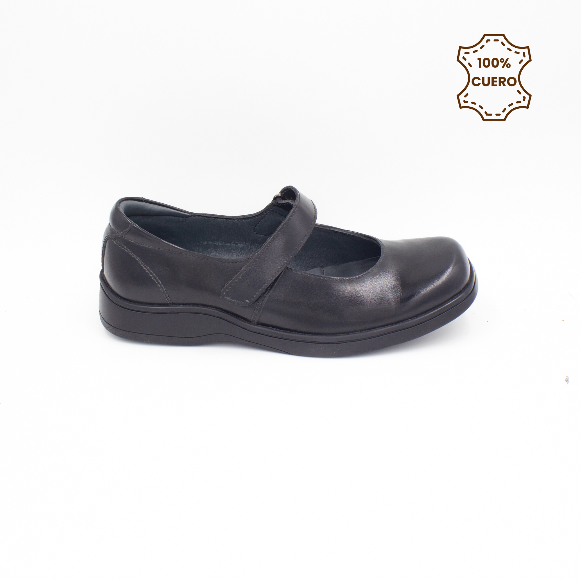 ZAPATOS NIÑA MARY JANE CUERO NEGRO - 1