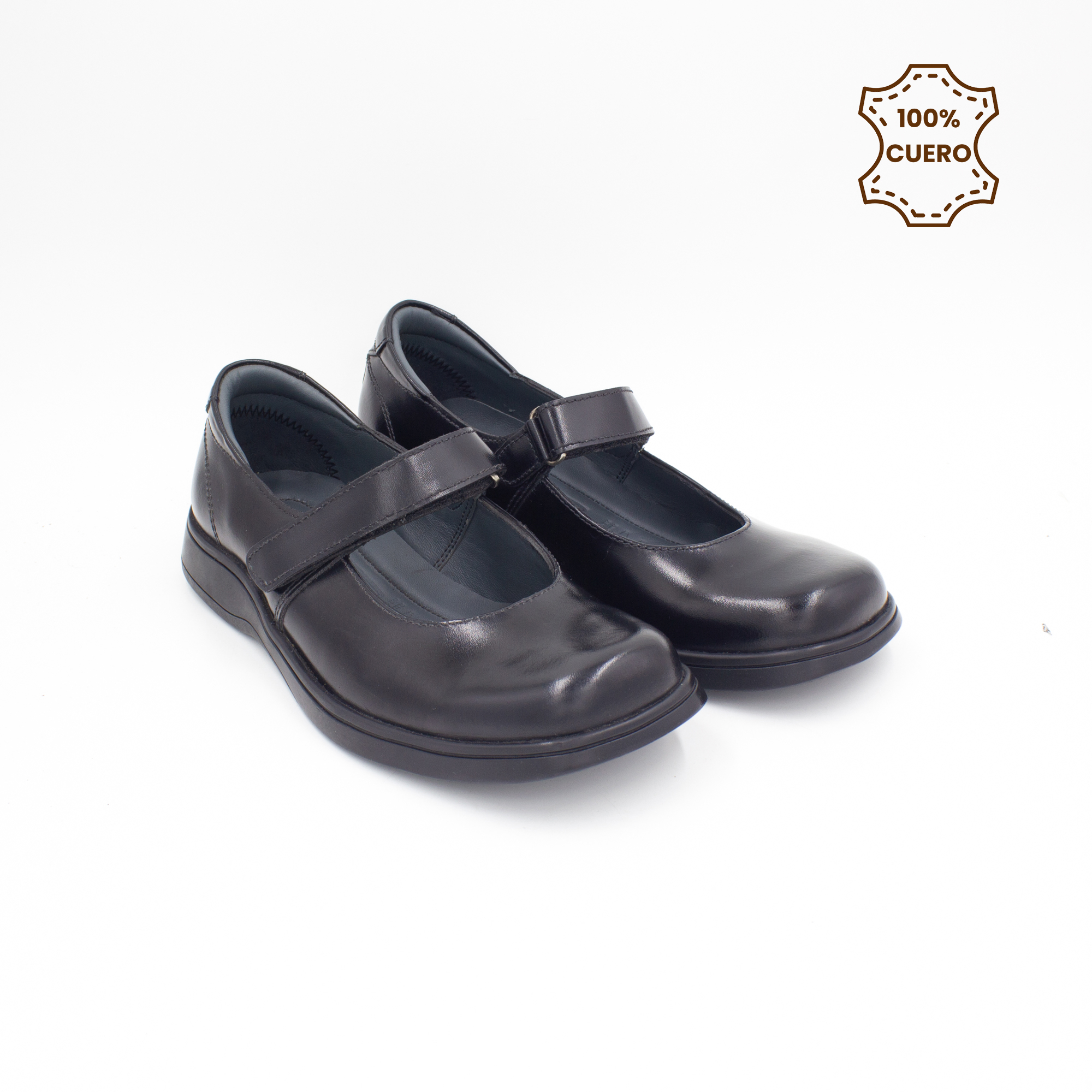 ZAPATOS NIÑA MARY JANE CUERO NEGRO - 2