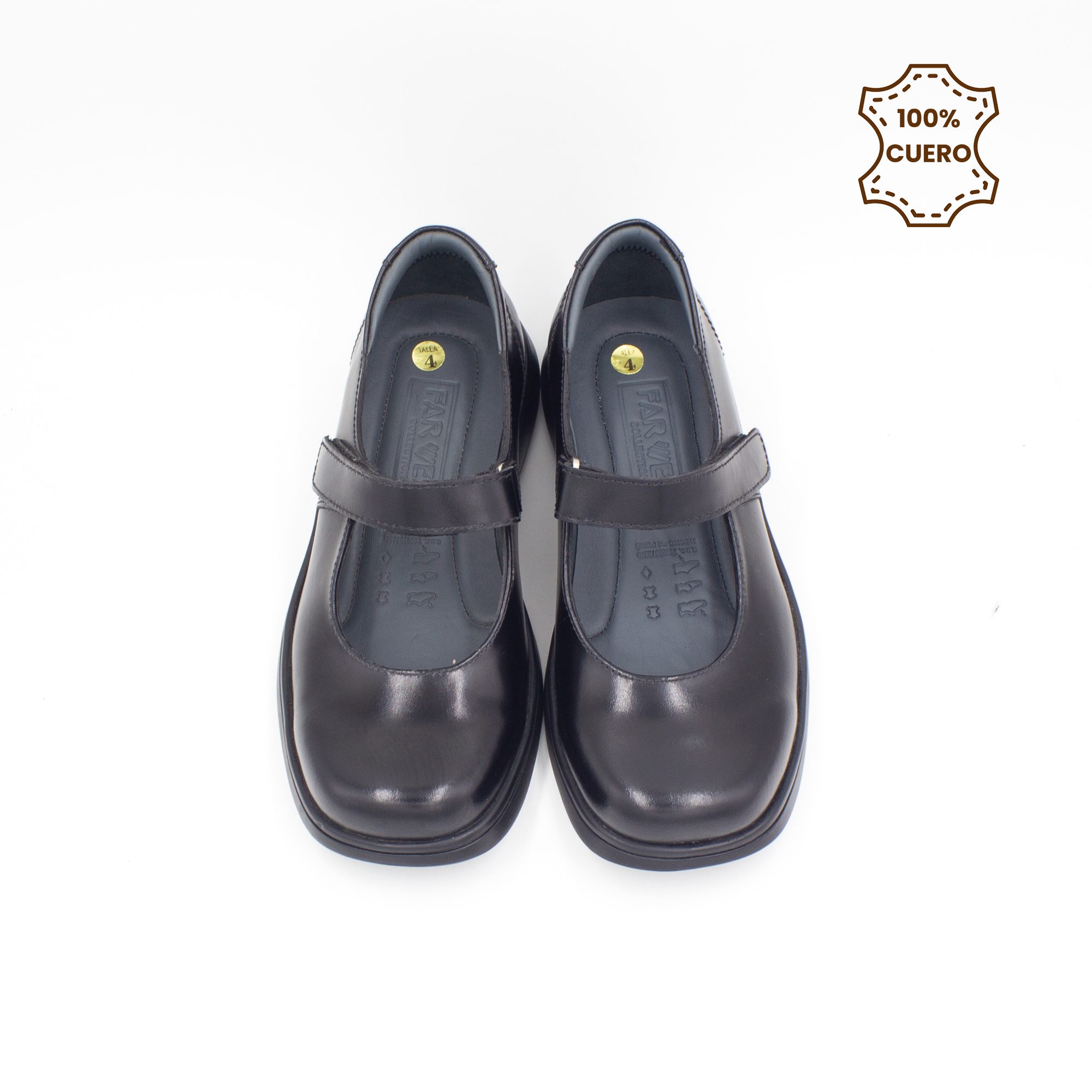 ZAPATOS NIÑA MARY JANE CUERO NEGRO - 4