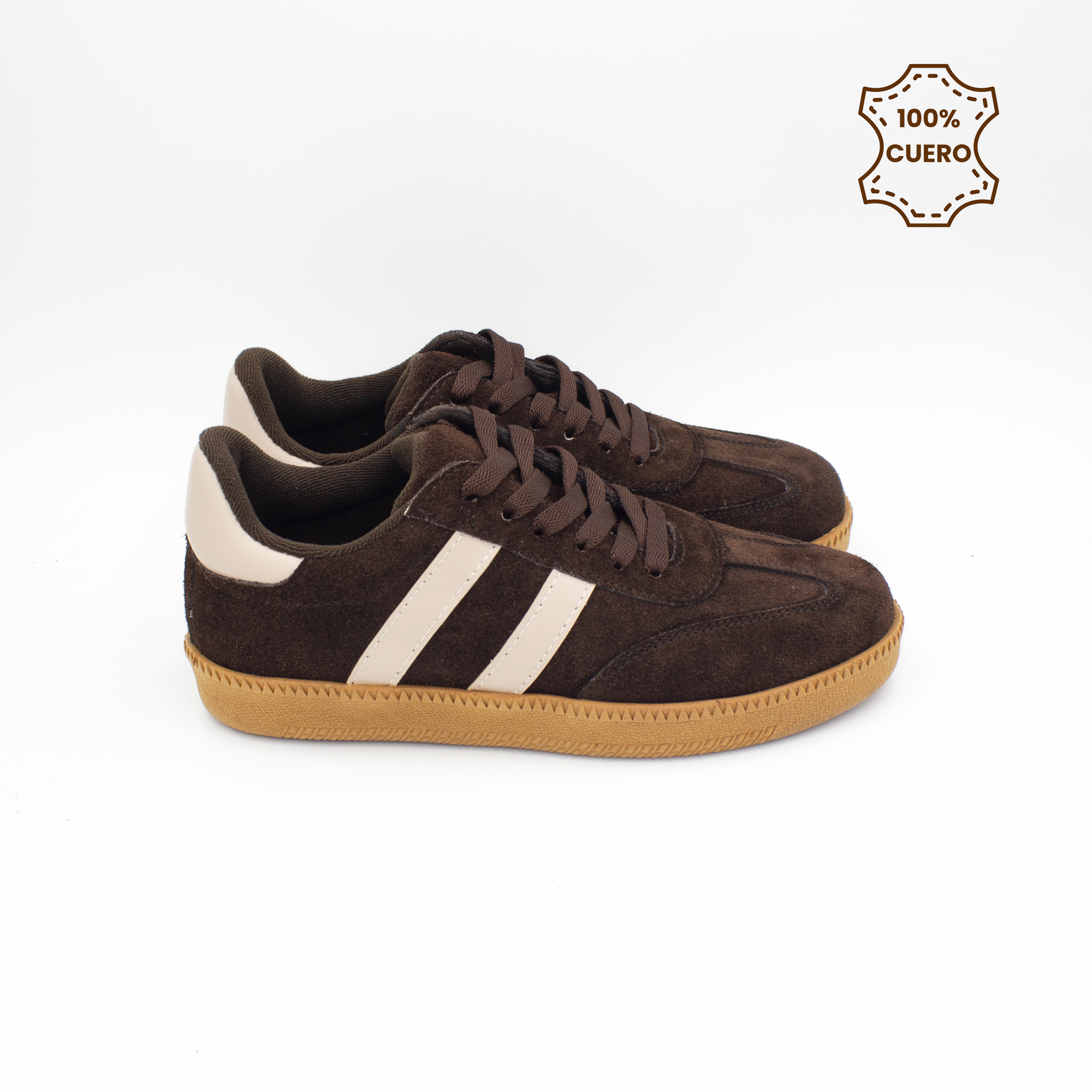 ZAPATILLAS PASADORES NIÑO Y NIÑA MAX CUERO MARRON - 3