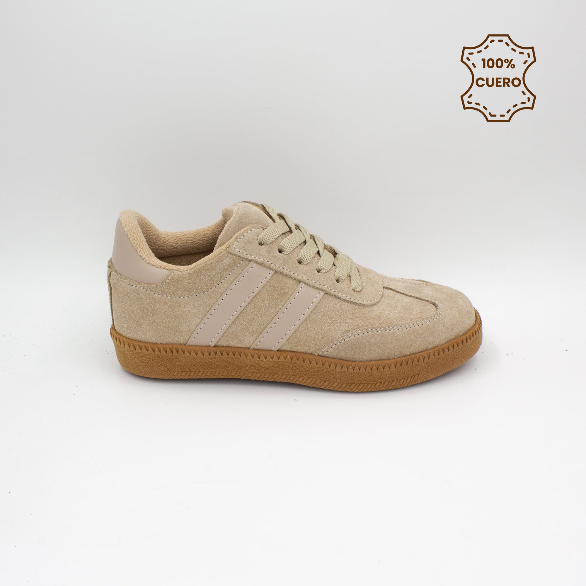 ZAPATILLAS PASADORES NIÑO Y NIÑA MAX CUERO BEIGE - 1