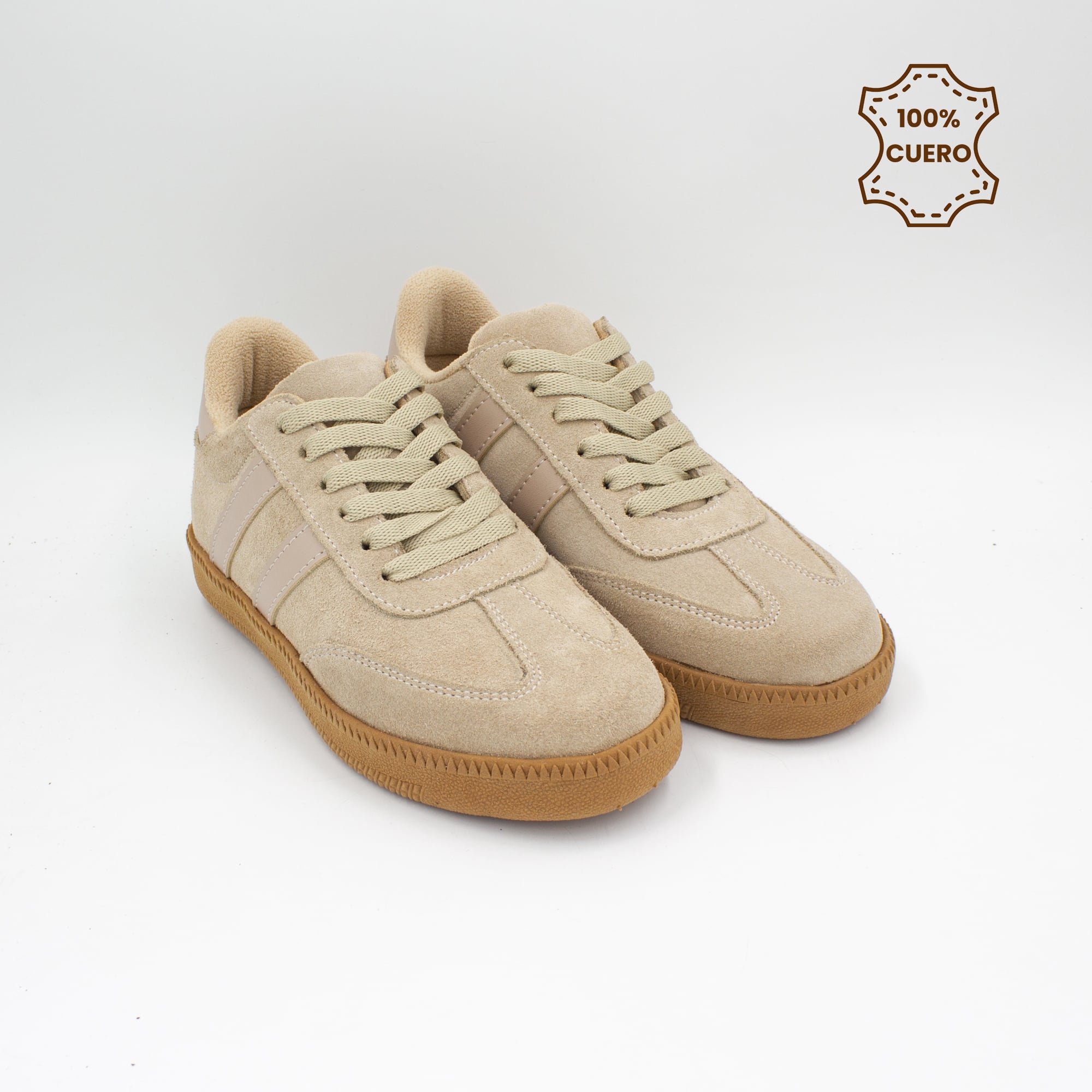 ZAPATILLAS PASADORES NIÑO Y NIÑA MAX CUERO BEIGE - 2