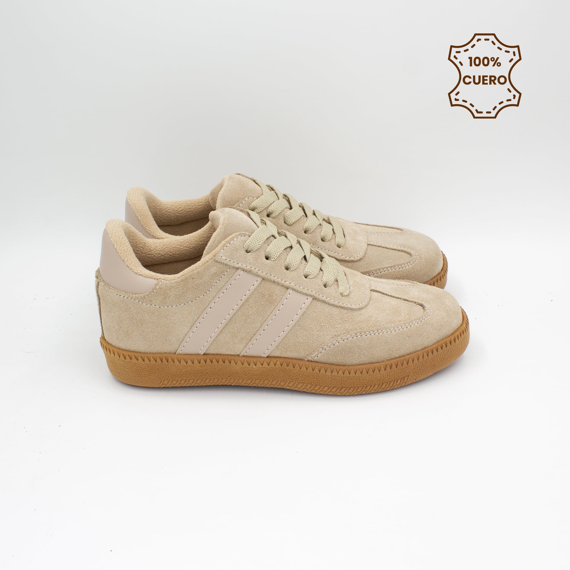 ZAPATILLAS PASADORES NIÑO Y NIÑA MAX CUERO BEIGE - 3