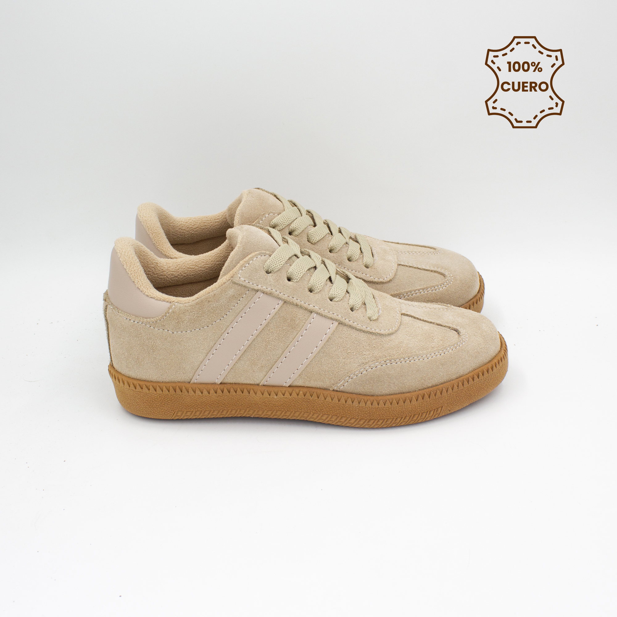ZAPATILLAS PASADORES NIÑO Y NIÑA MAX CUERO BEIGE - 3