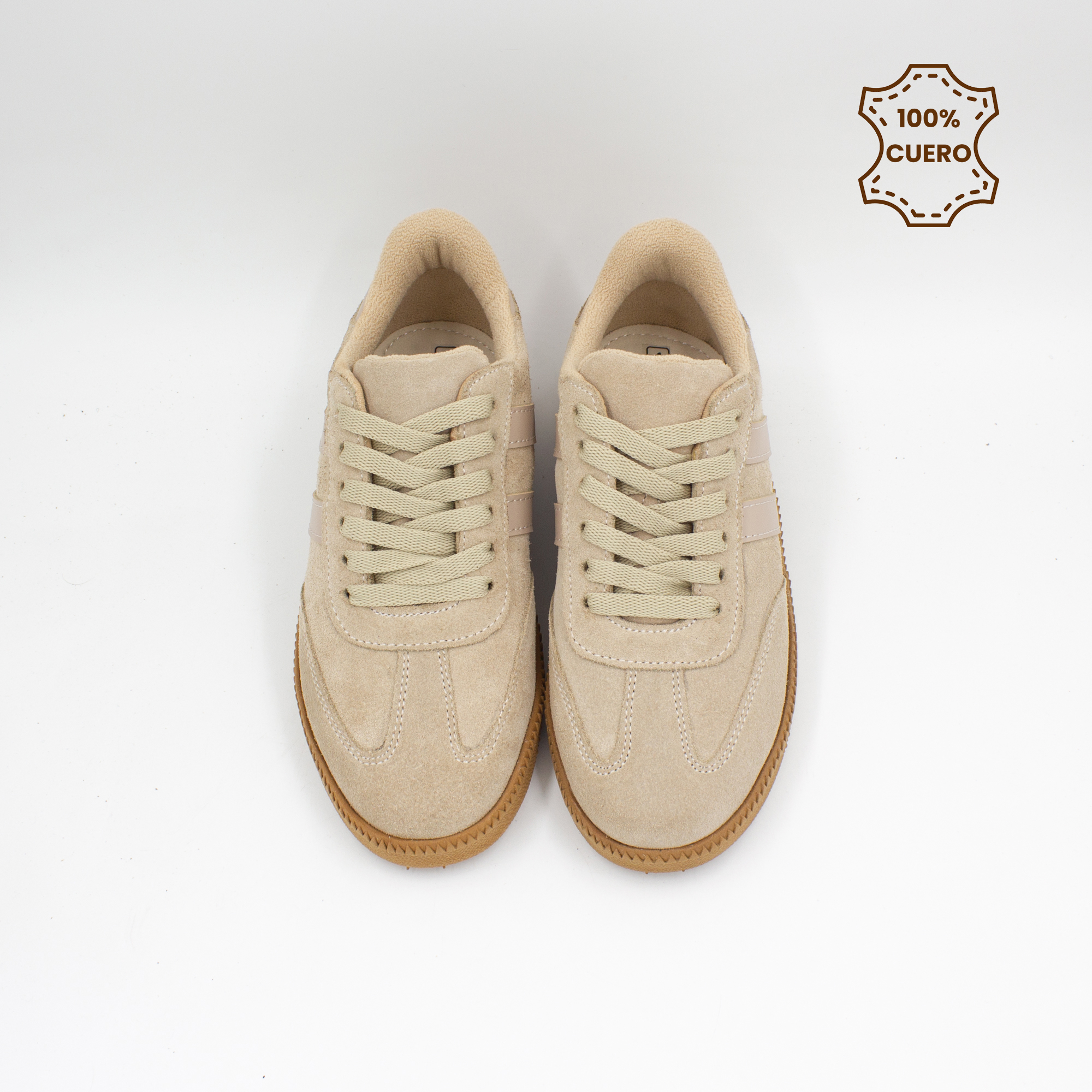 ZAPATILLAS PASADORES NIÑO Y NIÑA MAX CUERO BEIGE - 4