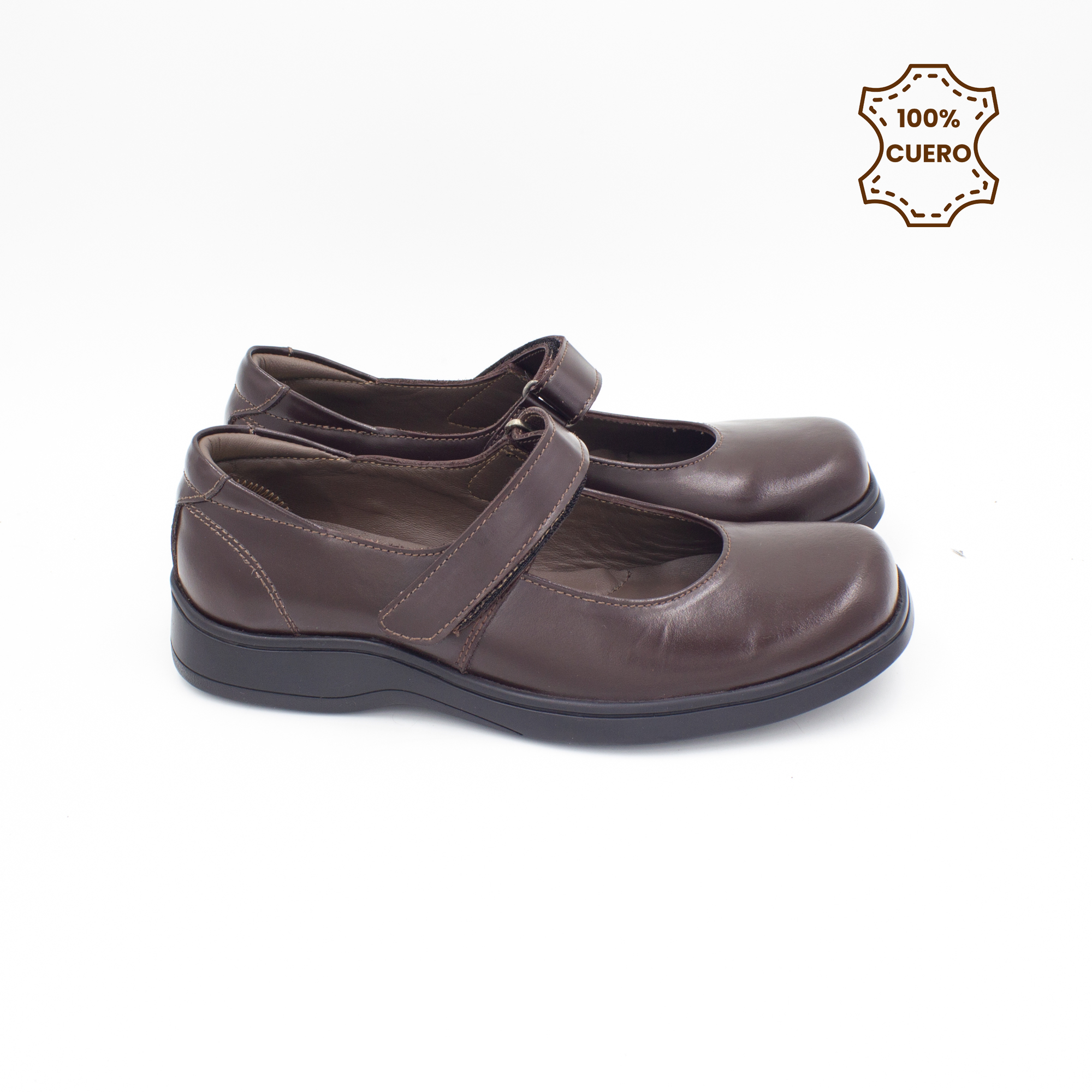 ZAPATOS NIÑA MARY JANE CUERO MARRON - 3
