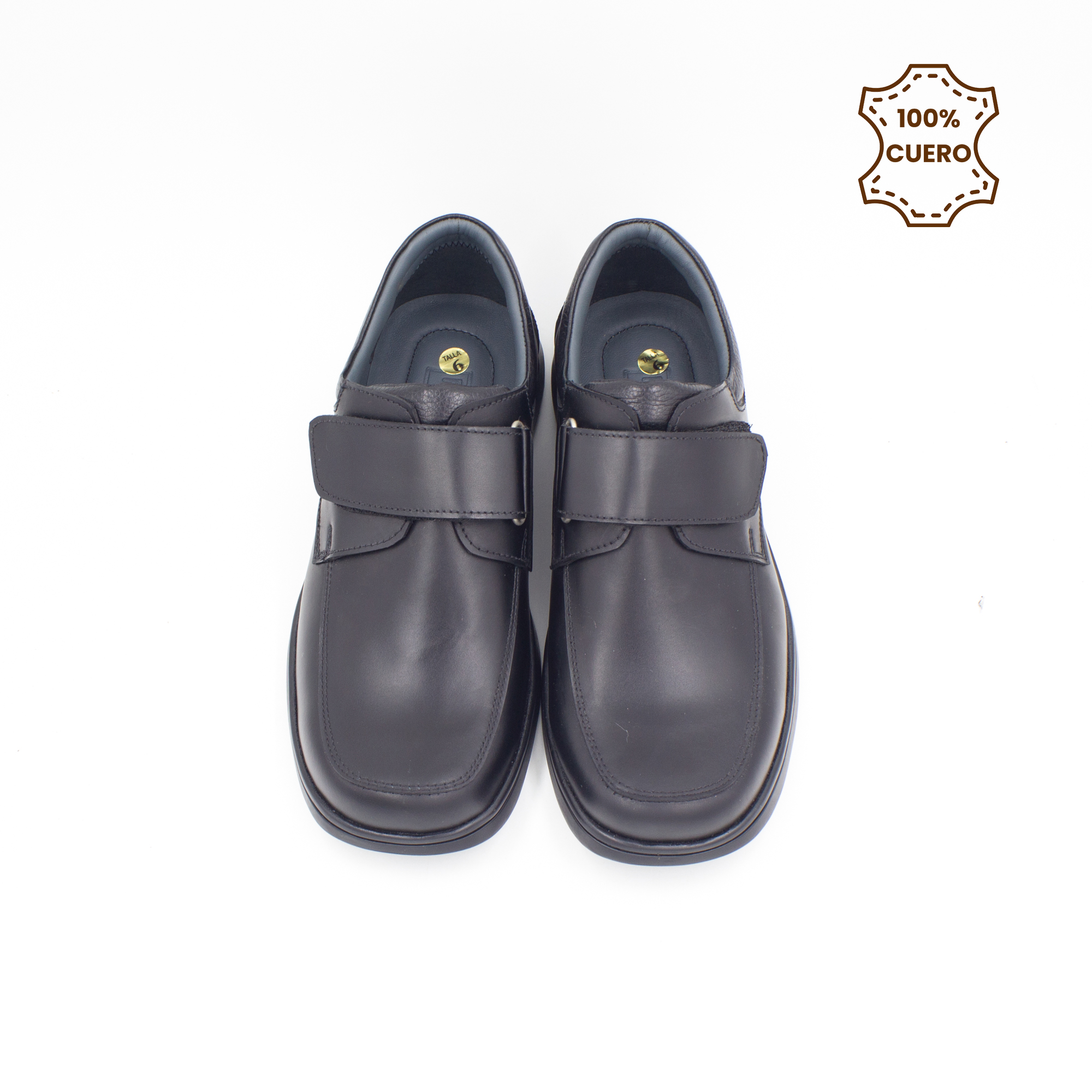 ZAPATOS PEGA PEGA NIÑO LIAM CUERO NEGRO - 4
