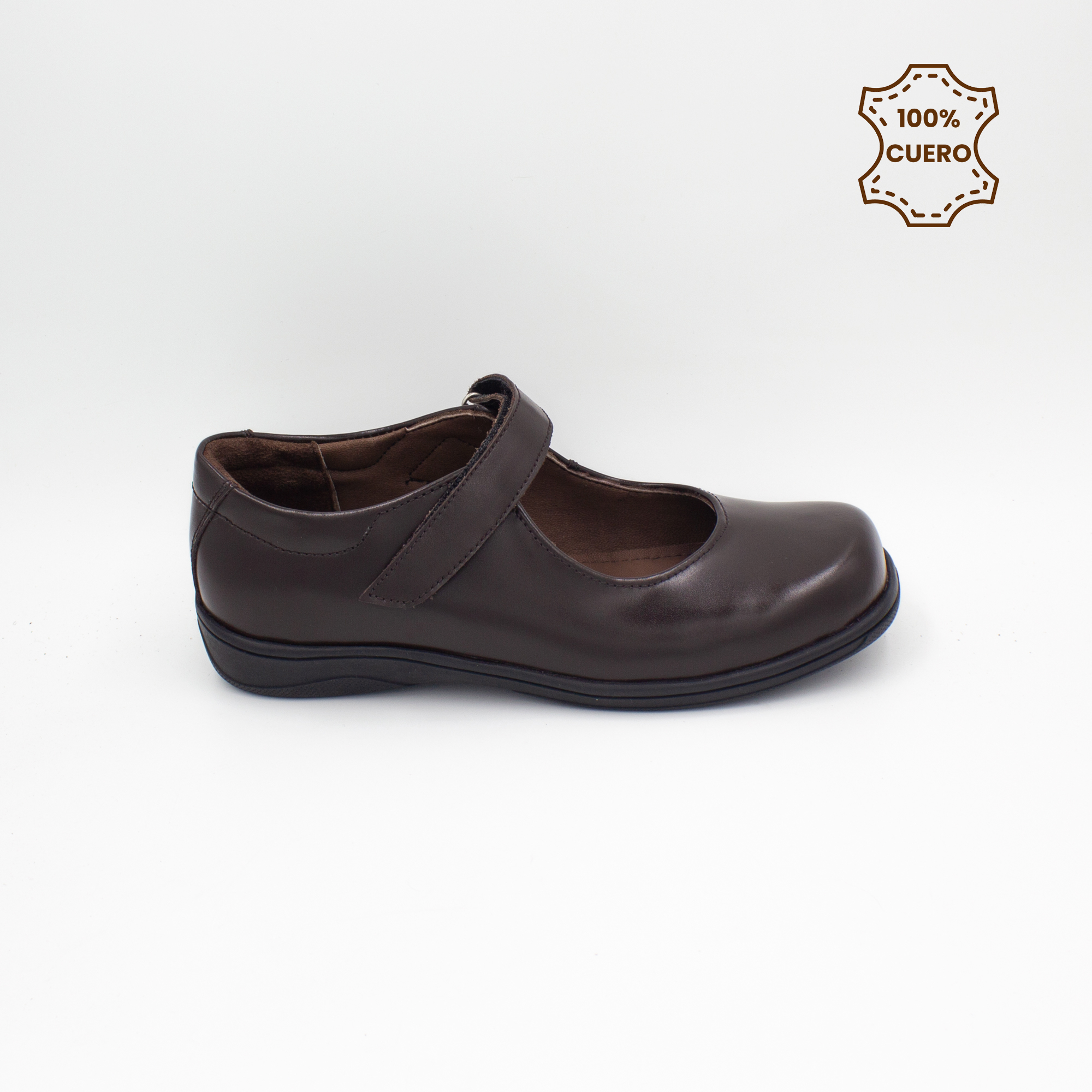 ZAPATOS PEGA PEGA NIÑA CHARLOTTE CUERO MARRON - 1