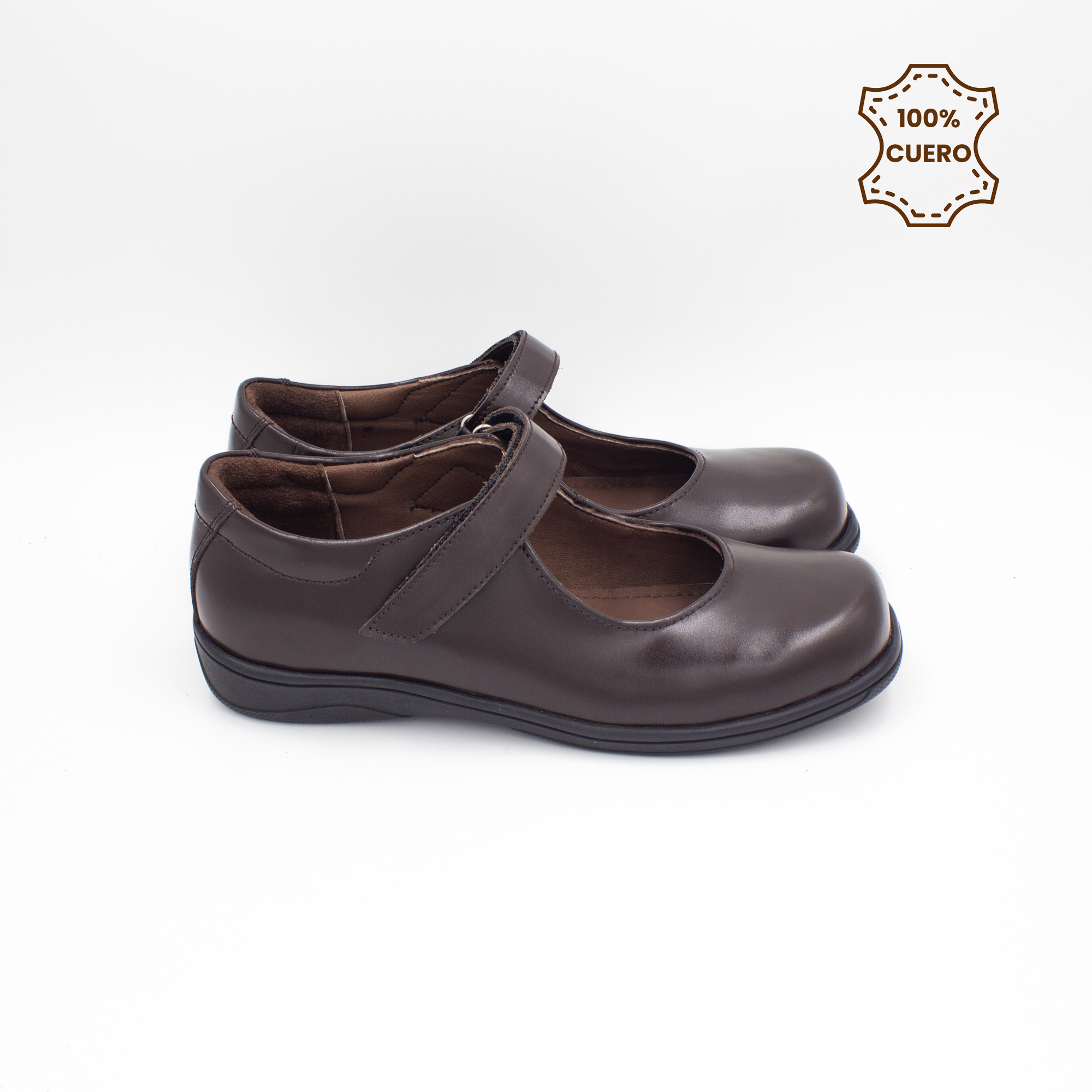 ZAPATOS PEGA PEGA NIÑA CHARLOTTE CUERO MARRON - 3