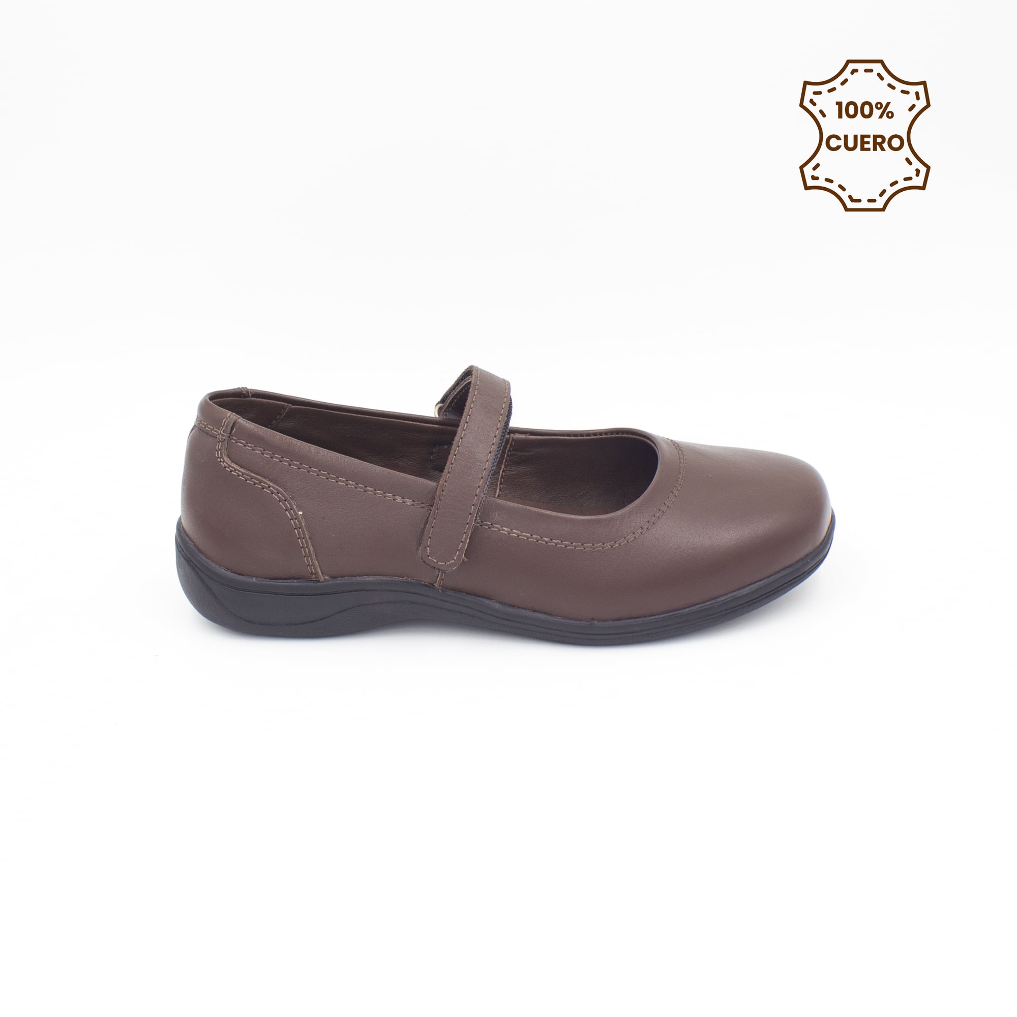 ZAPATOS PEGA PEGA NIÑA DEBBY CUERO MARRON - 1
