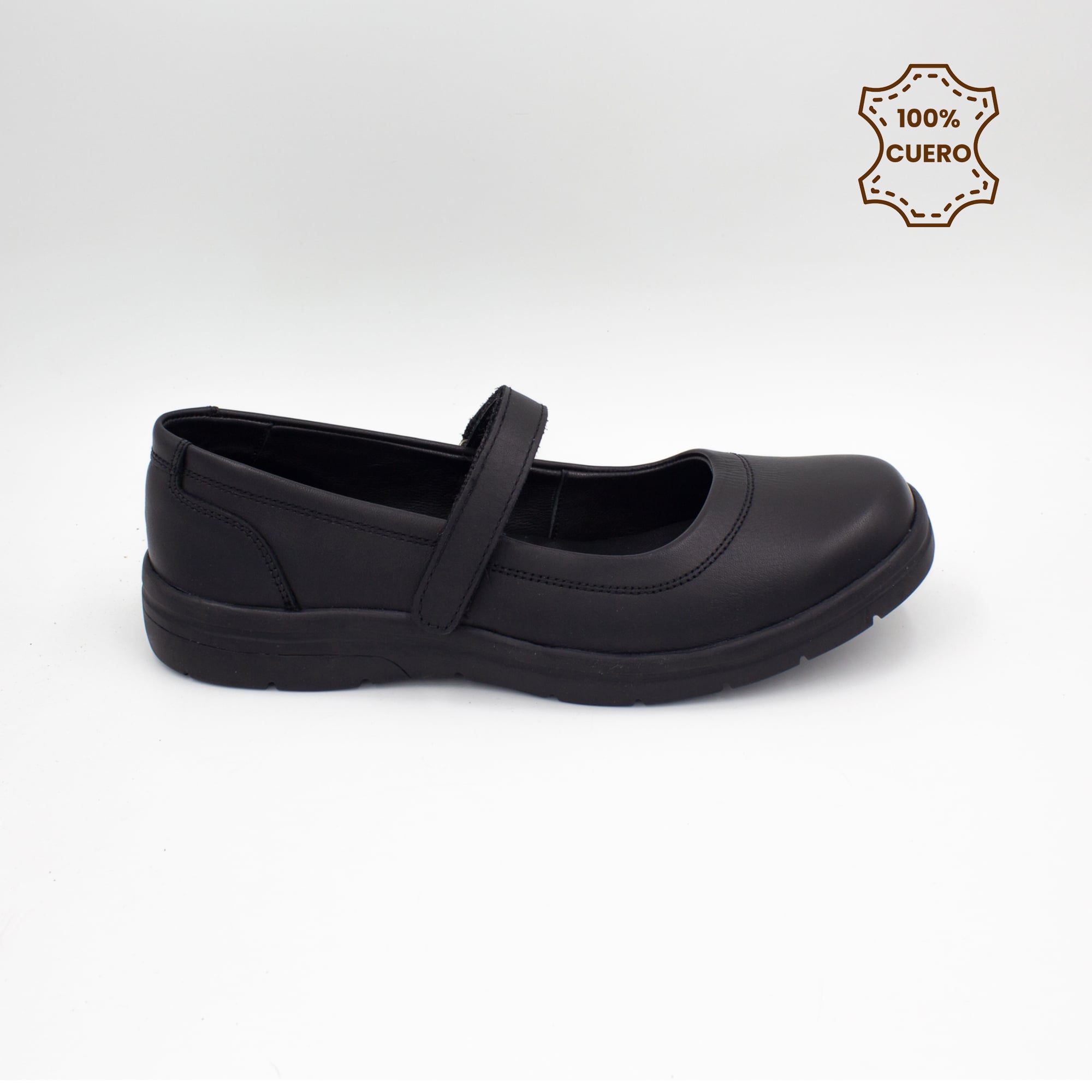 ZAPATOS PEGA PEGA NIÑA DEBBY CUERO NEGRO - 1