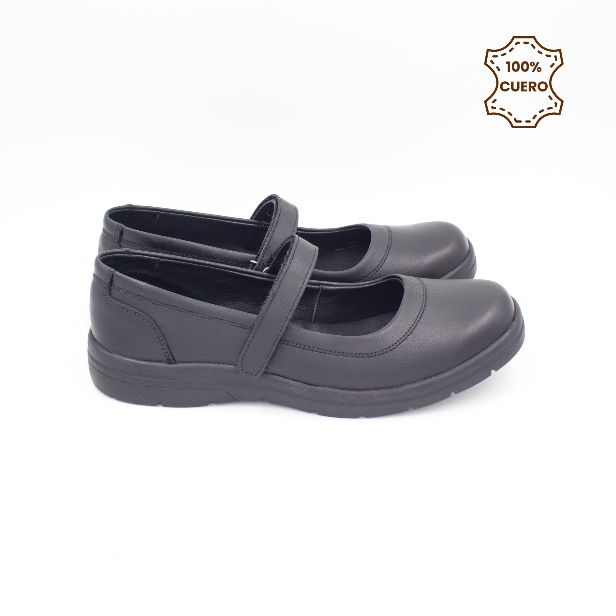 ZAPATOS PEGA PEGA NIÑA DEBBY CUERO NEGRO - 3
