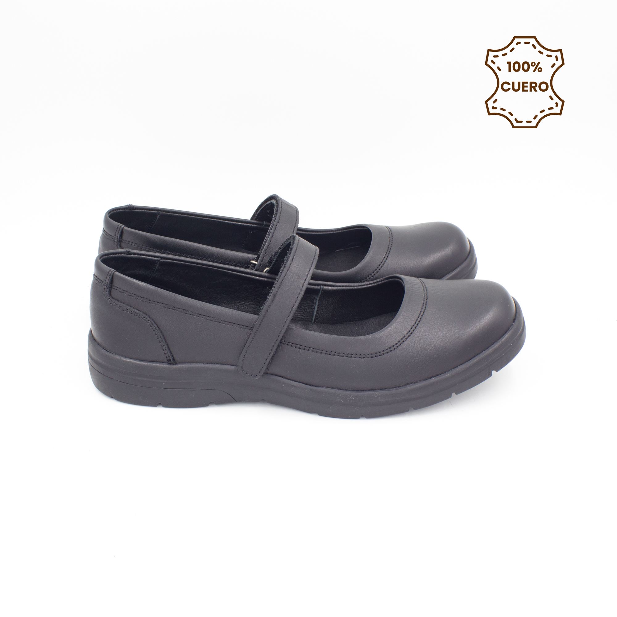 ZAPATOS PEGA PEGA NIÑA DEBBY CUERO NEGRO - 3