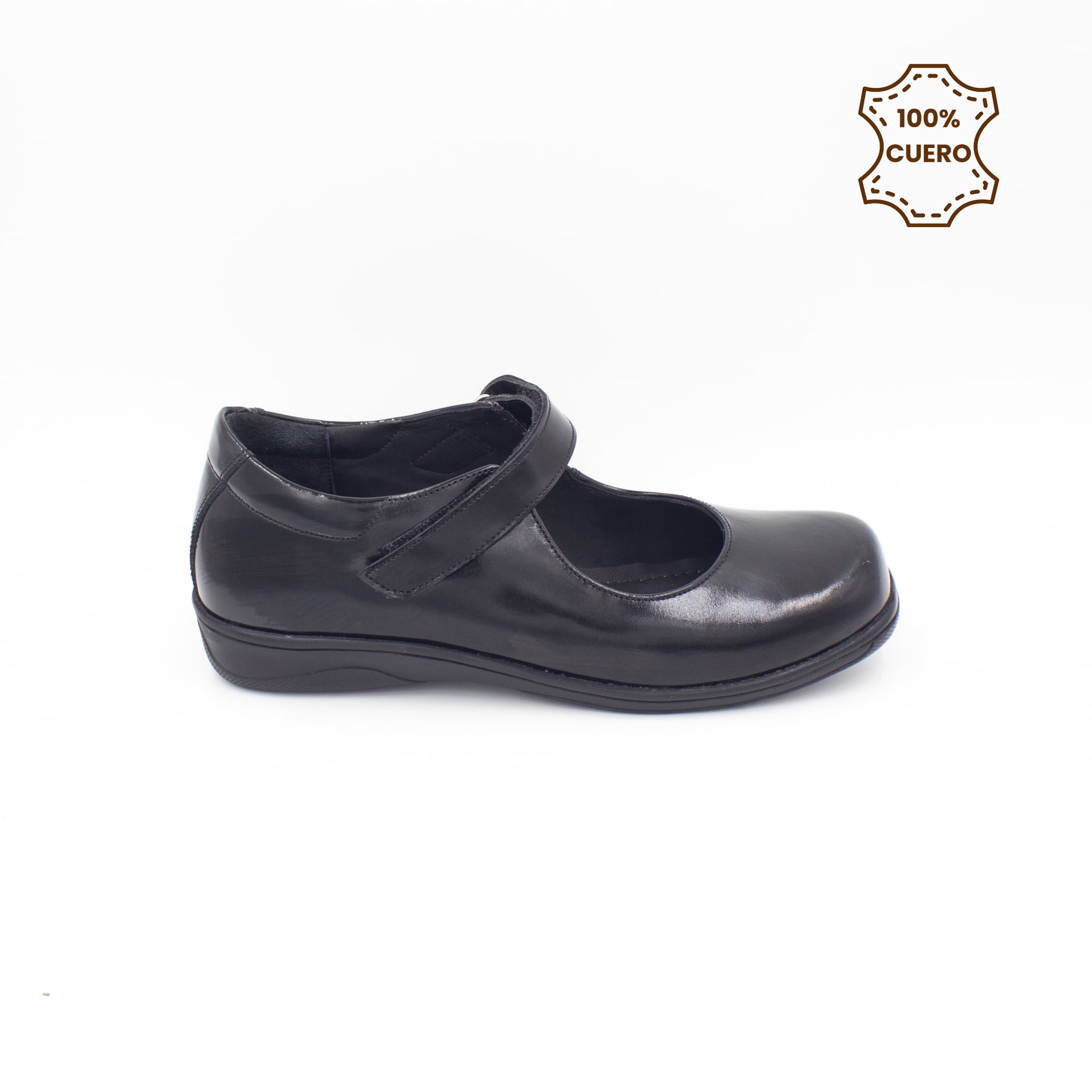 ZAPATOS PEGA PEGA NIÑA CHARLOTTE CUERO NEGRO - 1
