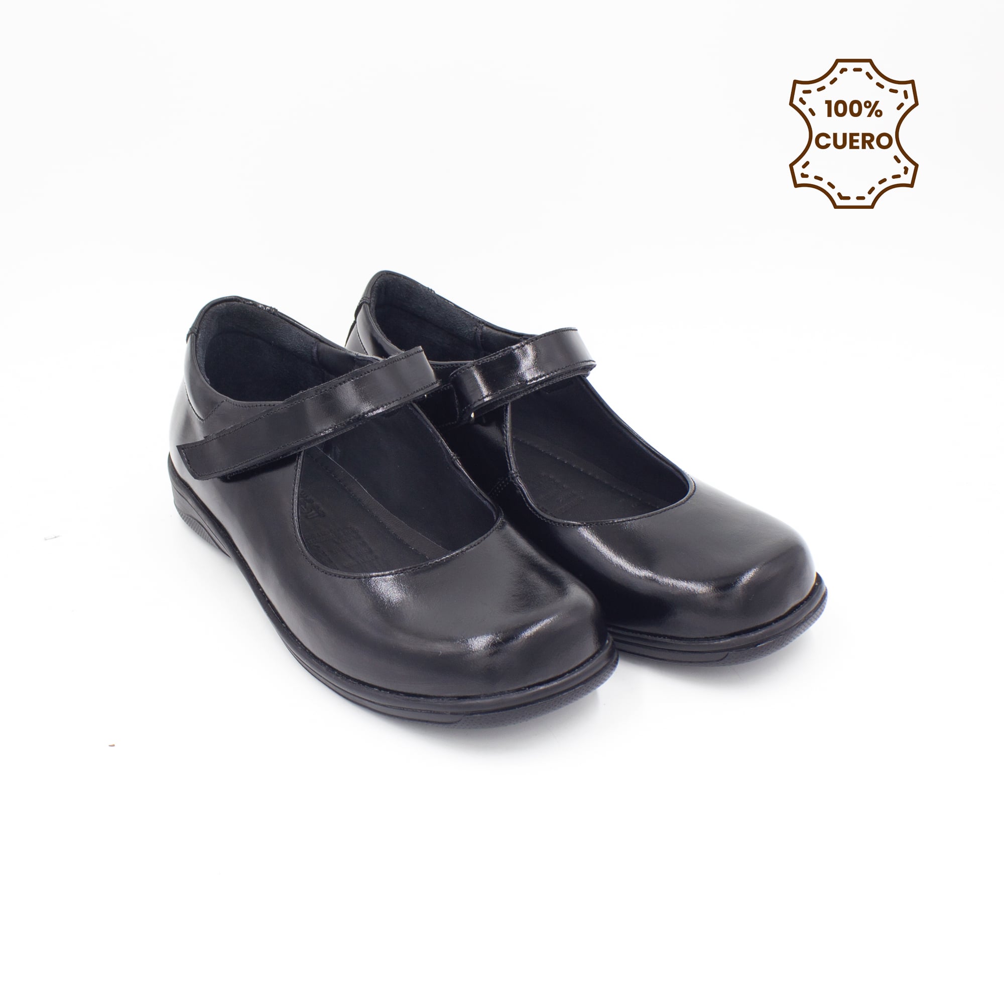 ZAPATOS PEGA PEGA NIÑA CHARLOTTE CUERO NEGRO - 2