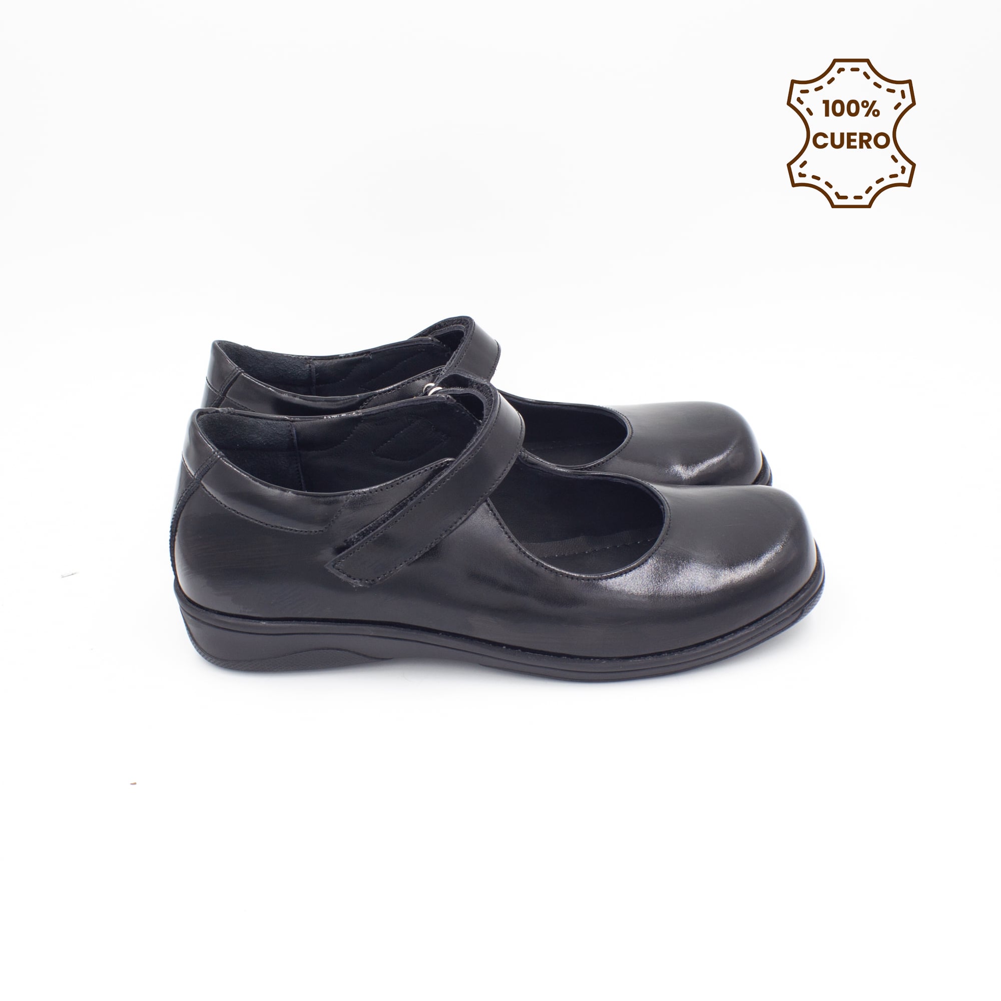ZAPATOS PEGA PEGA NIÑA CHARLOTTE CUERO NEGRO - 3