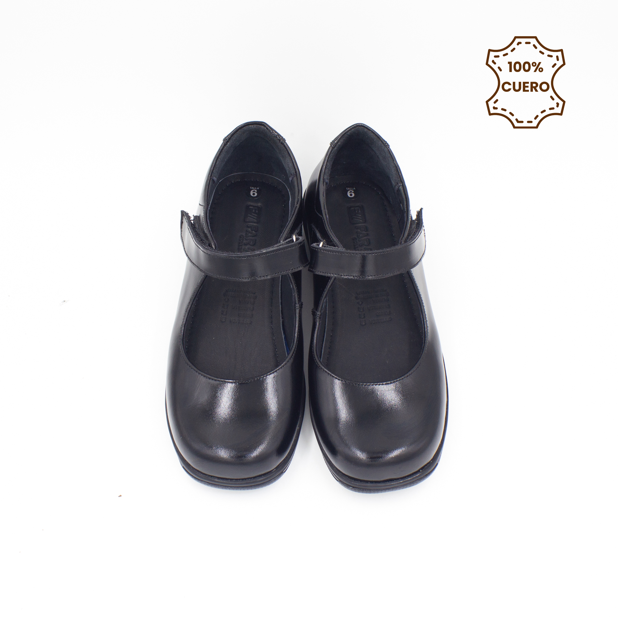 ZAPATOS PEGA PEGA NIÑA CHARLOTTE CUERO NEGRO - 4
