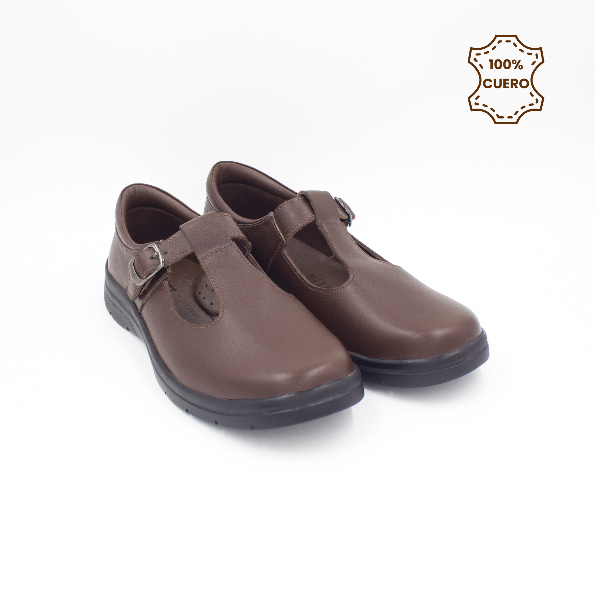ZAPATOS NIÑA AITANA CUERO MARRON - 2