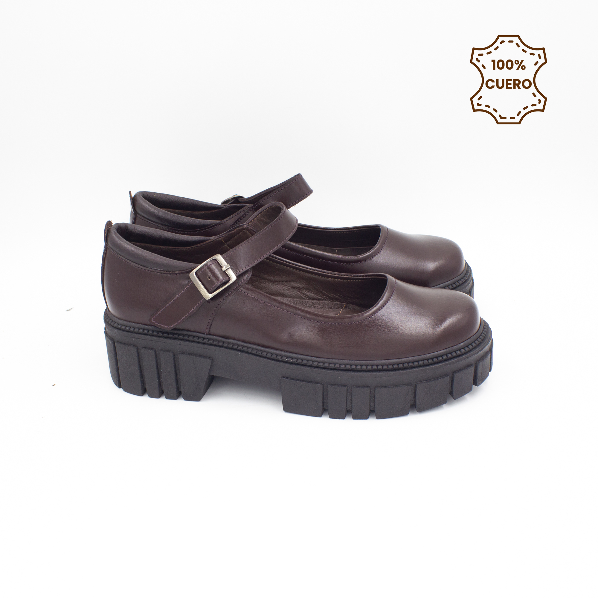 ZAPATOS NIÑA MAFER-2601 CUERO MARRON - 3