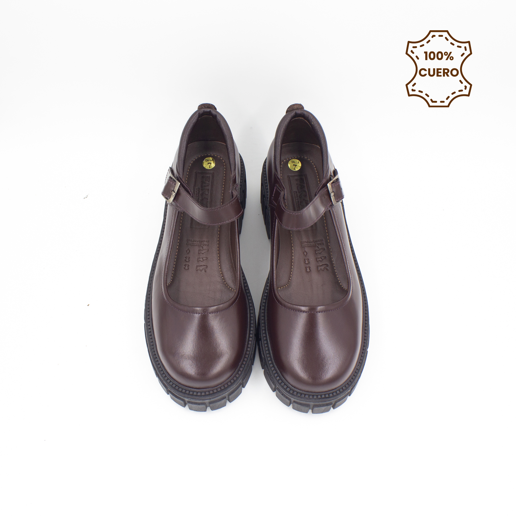 ZAPATOS NIÑA MAFER-2601 CUERO MARRON - 4