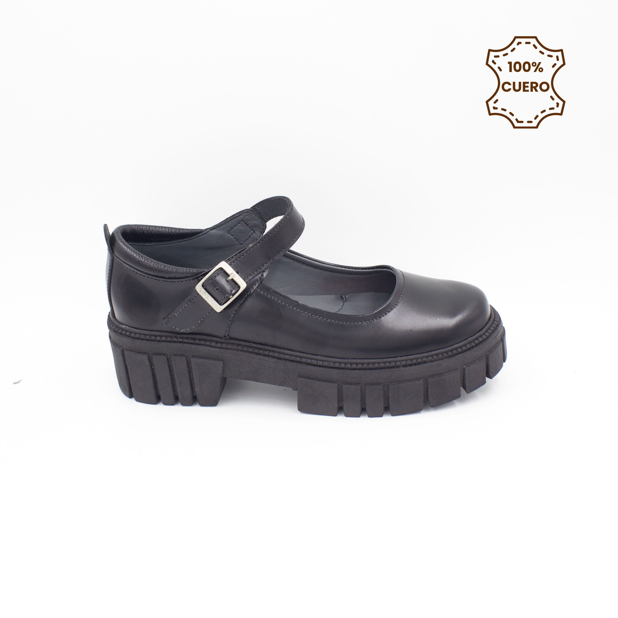 ZAPATOS NIÑA MAFER-2601 CUERO NEGRO - 1