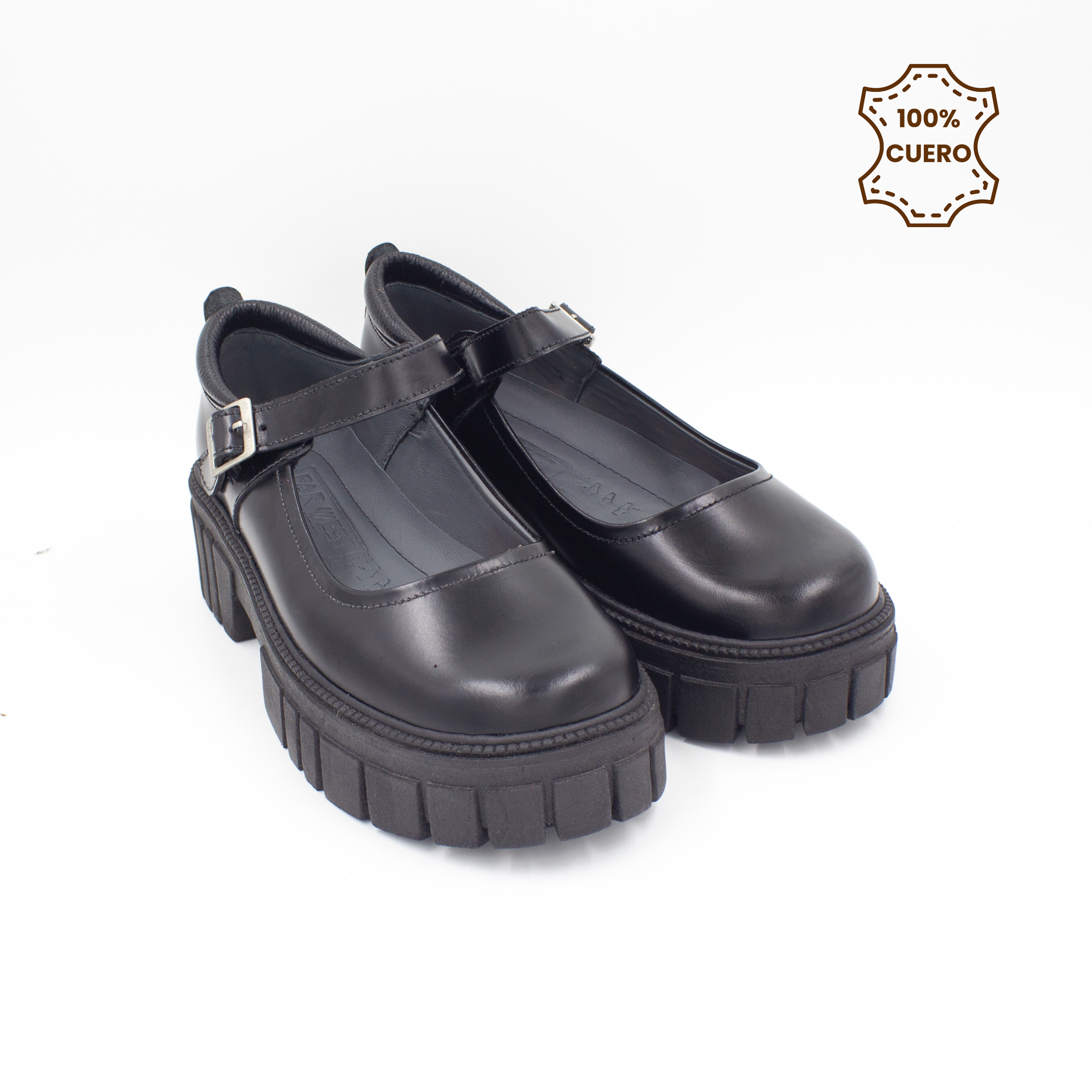 ZAPATOS NIÑA MAFER-2601 CUERO NEGRO - 2
