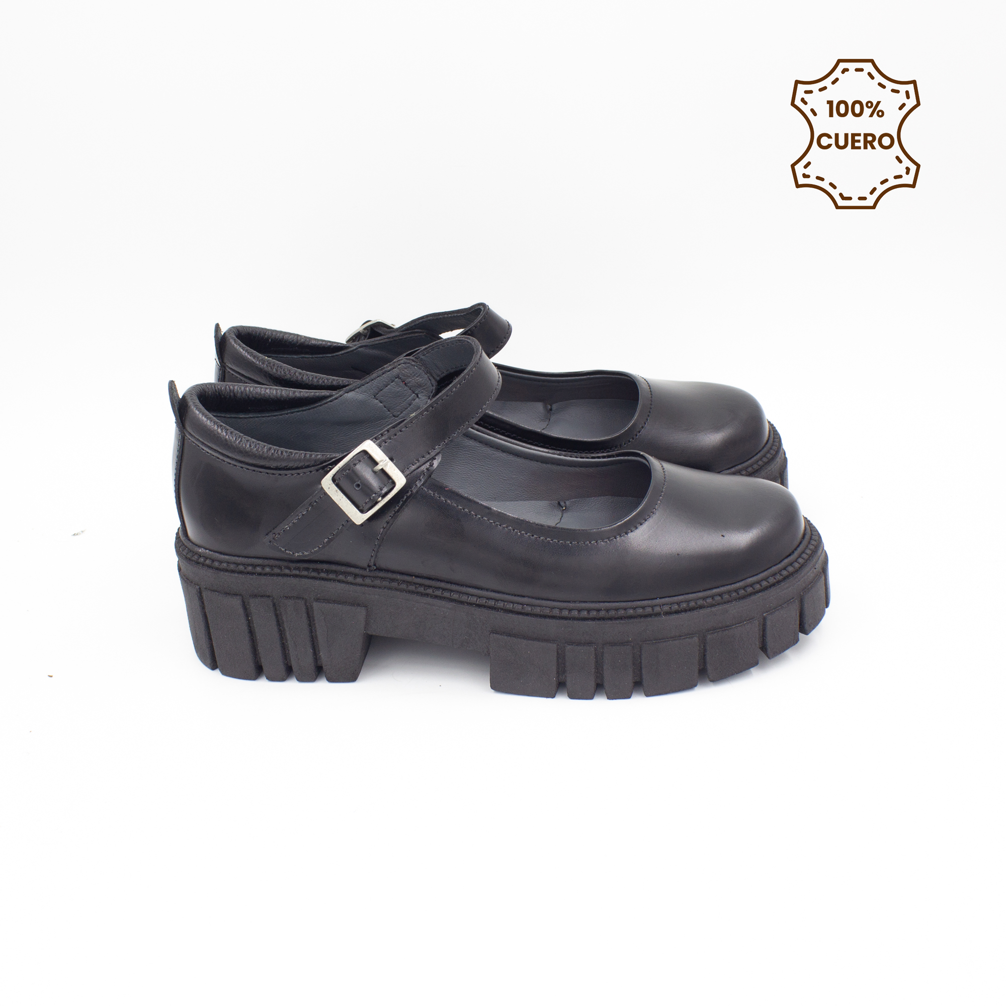ZAPATOS NIÑA MAFER-2601 CUERO NEGRO - 3