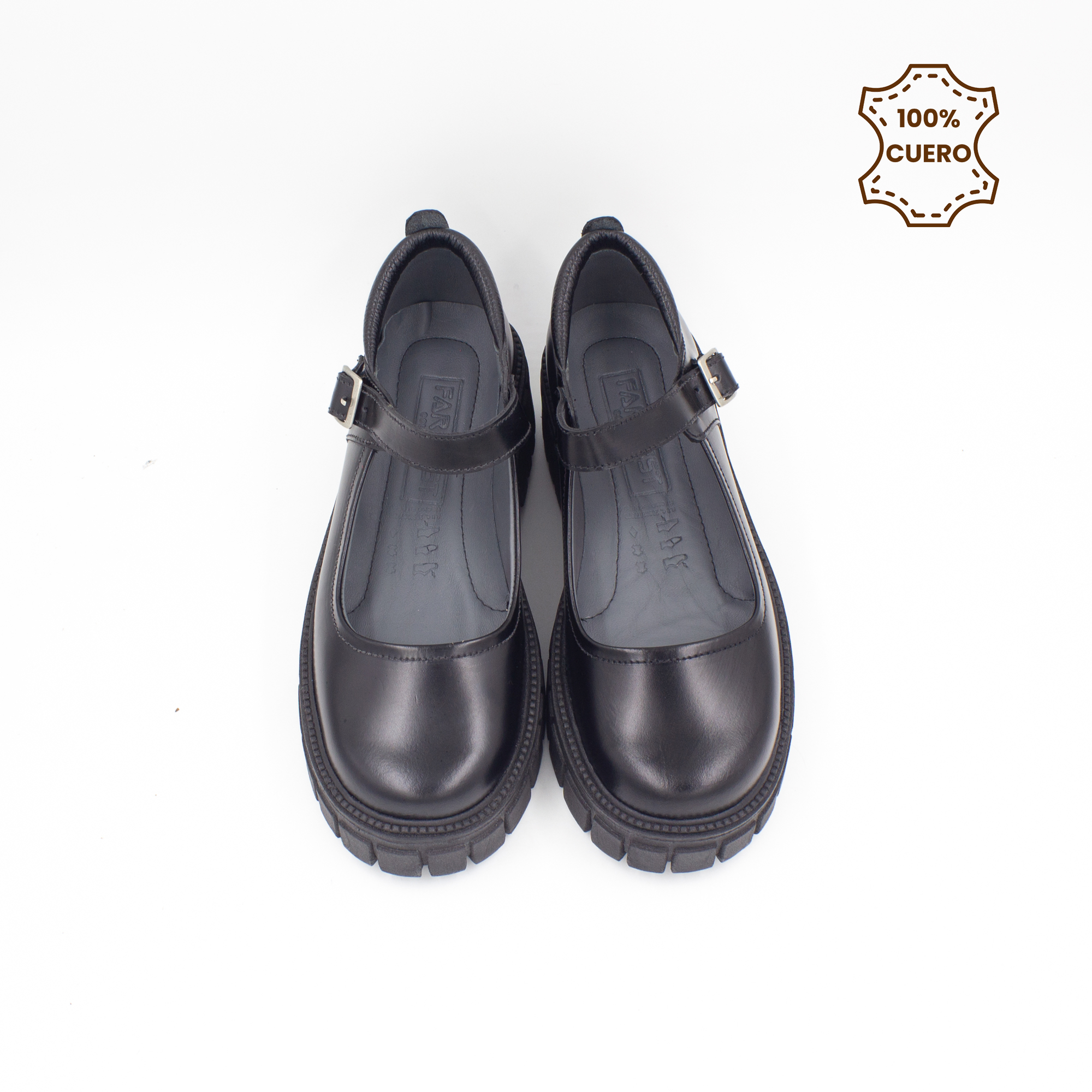 ZAPATOS NIÑA MAFER-2601 CUERO NEGRO - 4