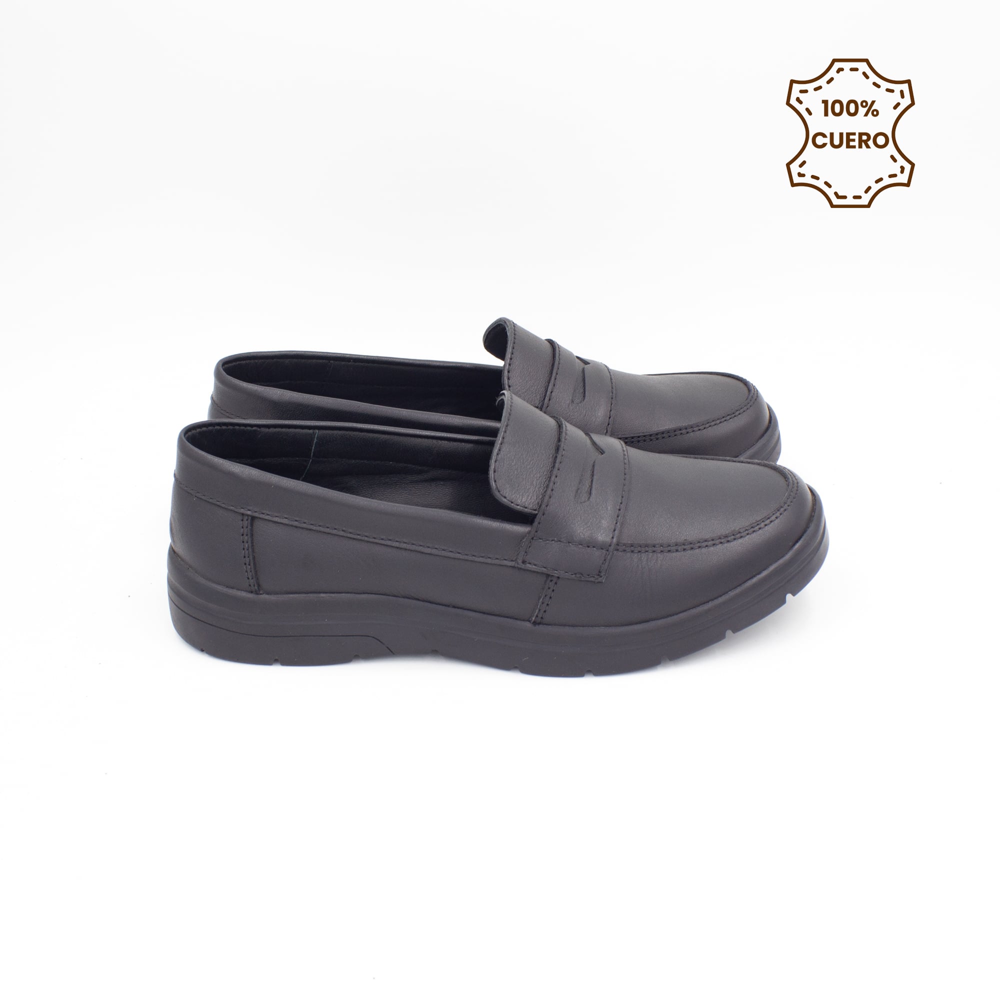 ZAPATOS MOCASINES NIÑA ABRIL CUERO NEGRO - 3