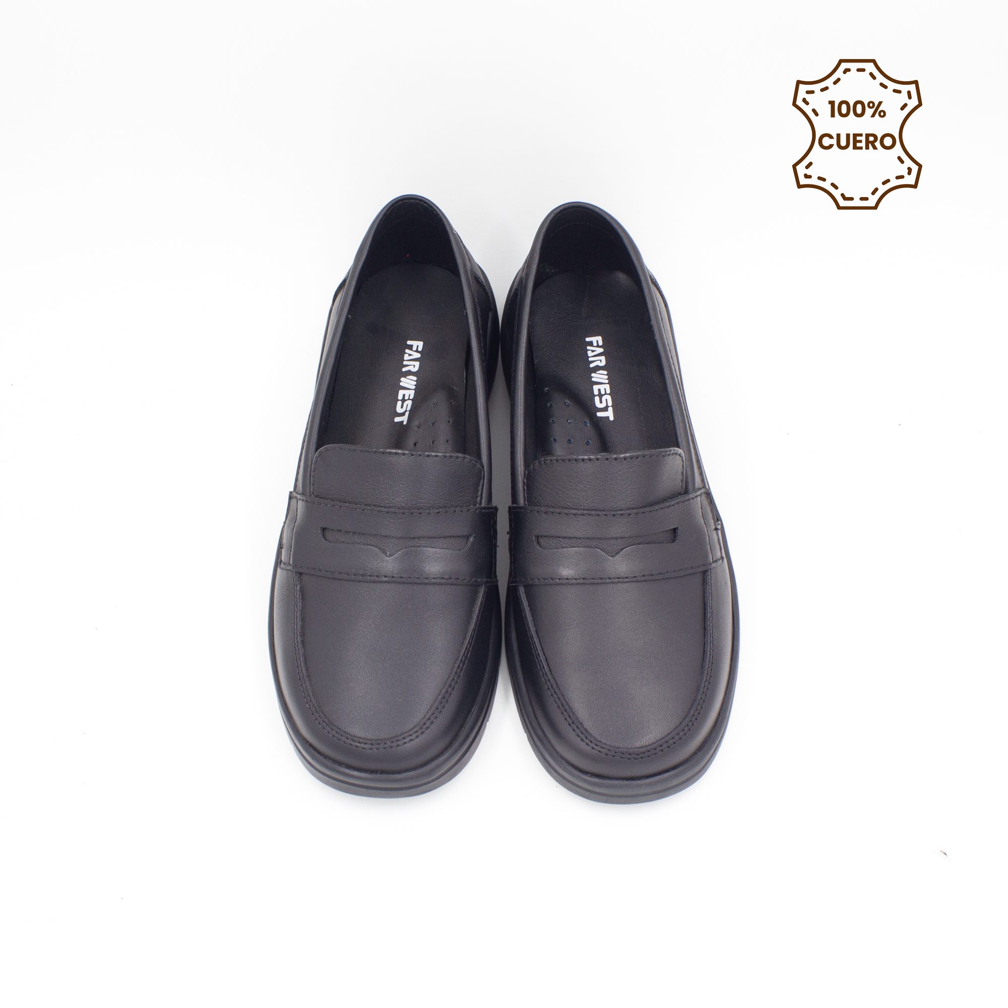 ZAPATOS MOCASINES NIÑA ABRIL CUERO NEGRO - 4