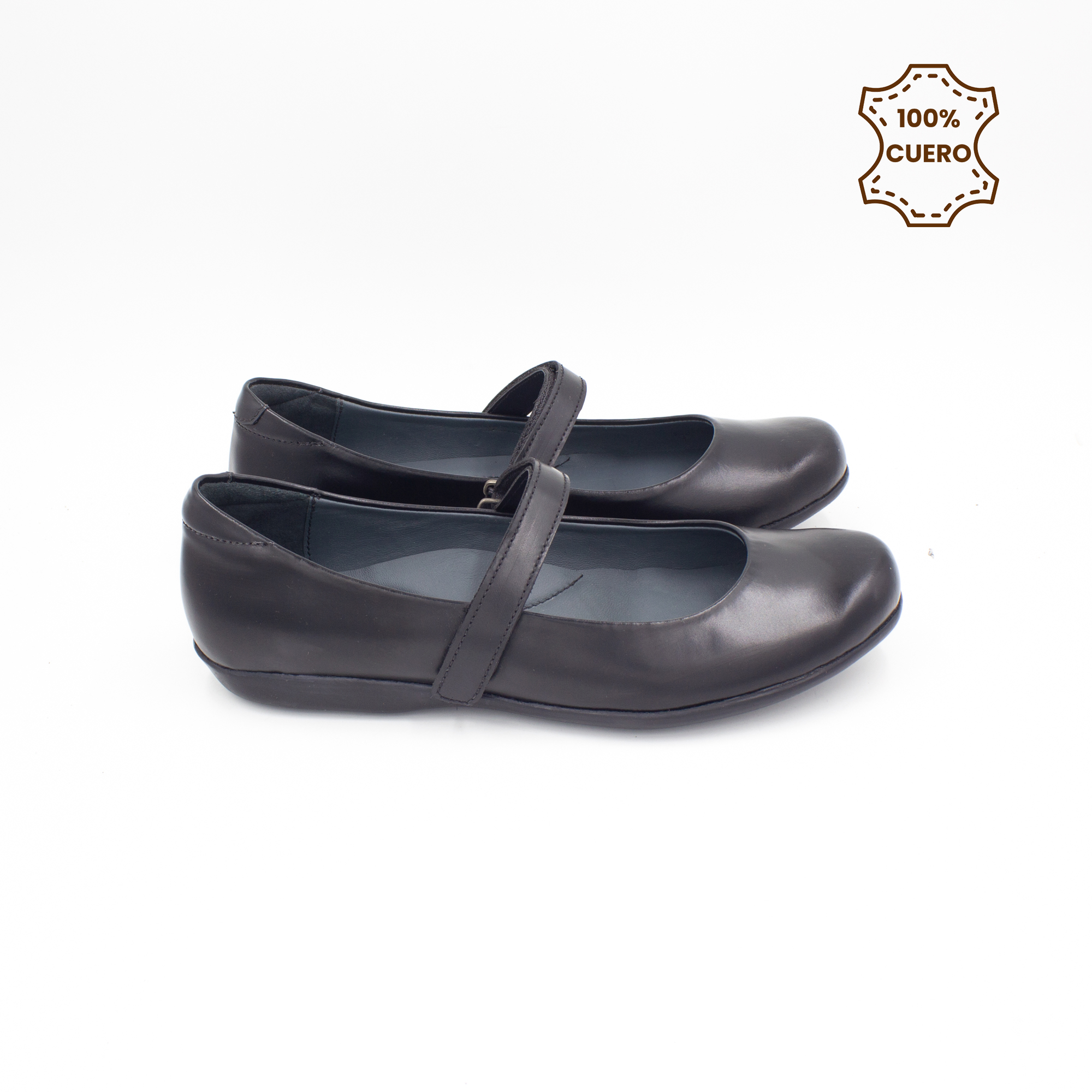 ZAPATOS BALLERINAS NIÑA DONNA CUERO NEGRO - 3