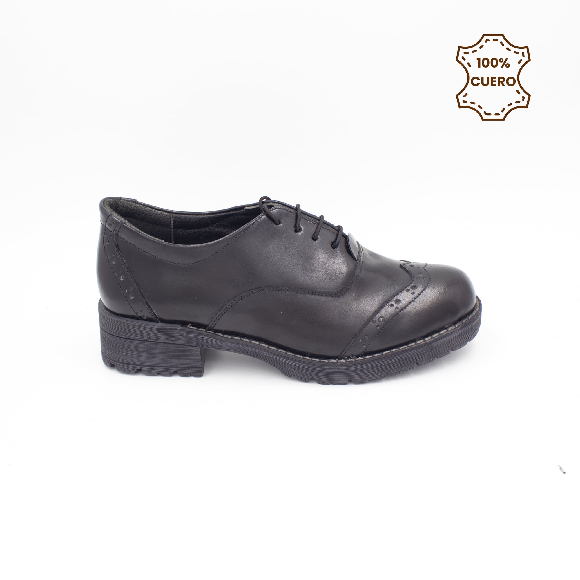 ZAPATOS OXFORD NIÑA CUERO NEGRO - 1