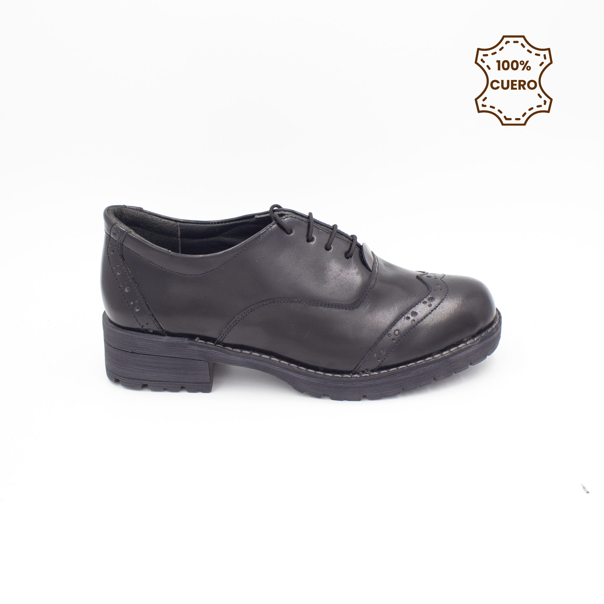 ZAPATOS OXFORD NIÑA CUERO NEGRO - 1